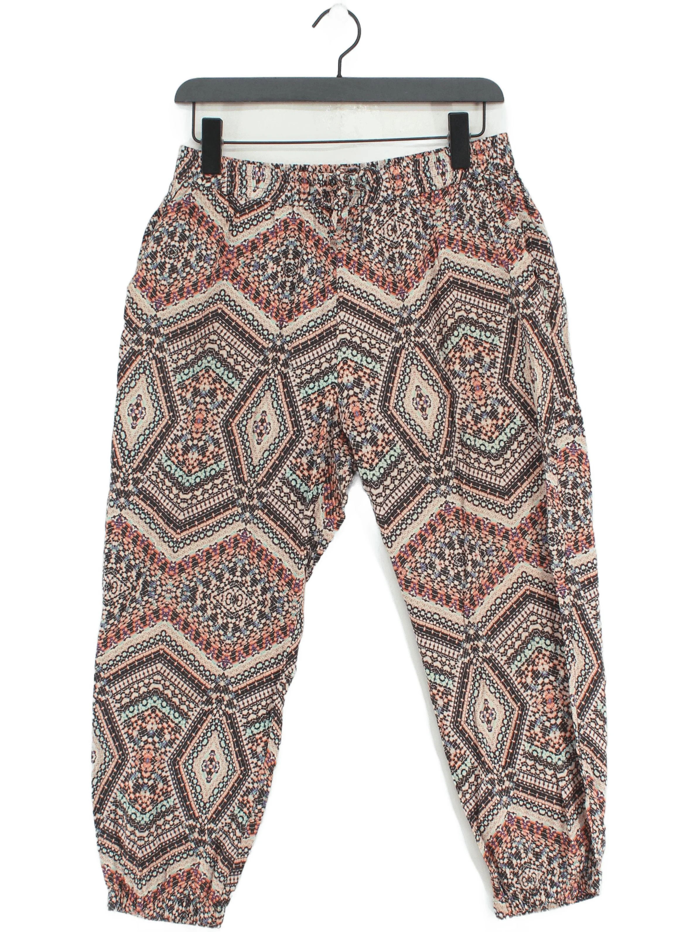 Seafolly Women's Trousers M Multi Geometric 100% Viscose Wide-Leg Capri