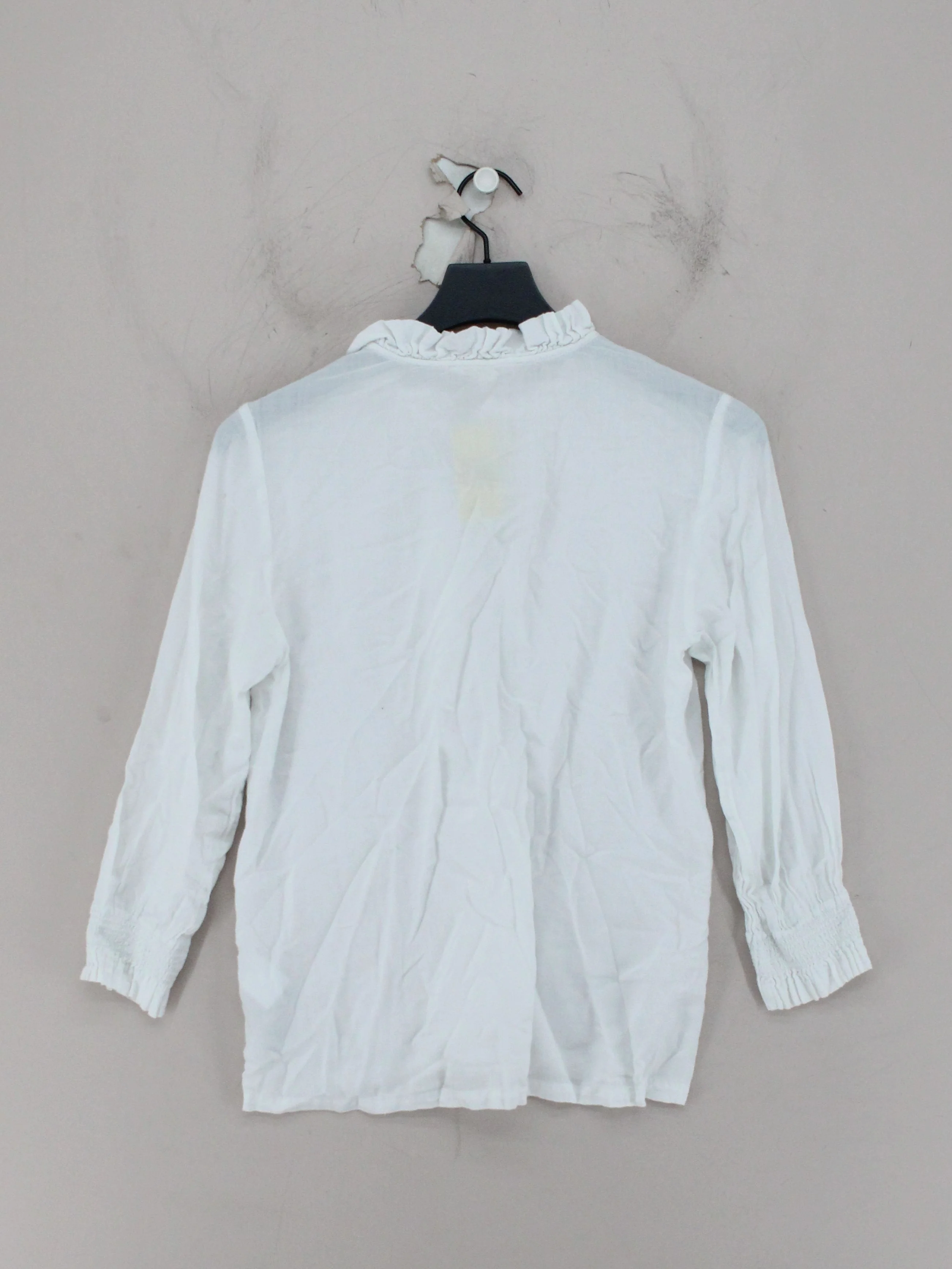 SEASALT CORNWALL Women's Blouse UK 14 White Cotton with Viscose Basic - Image 2