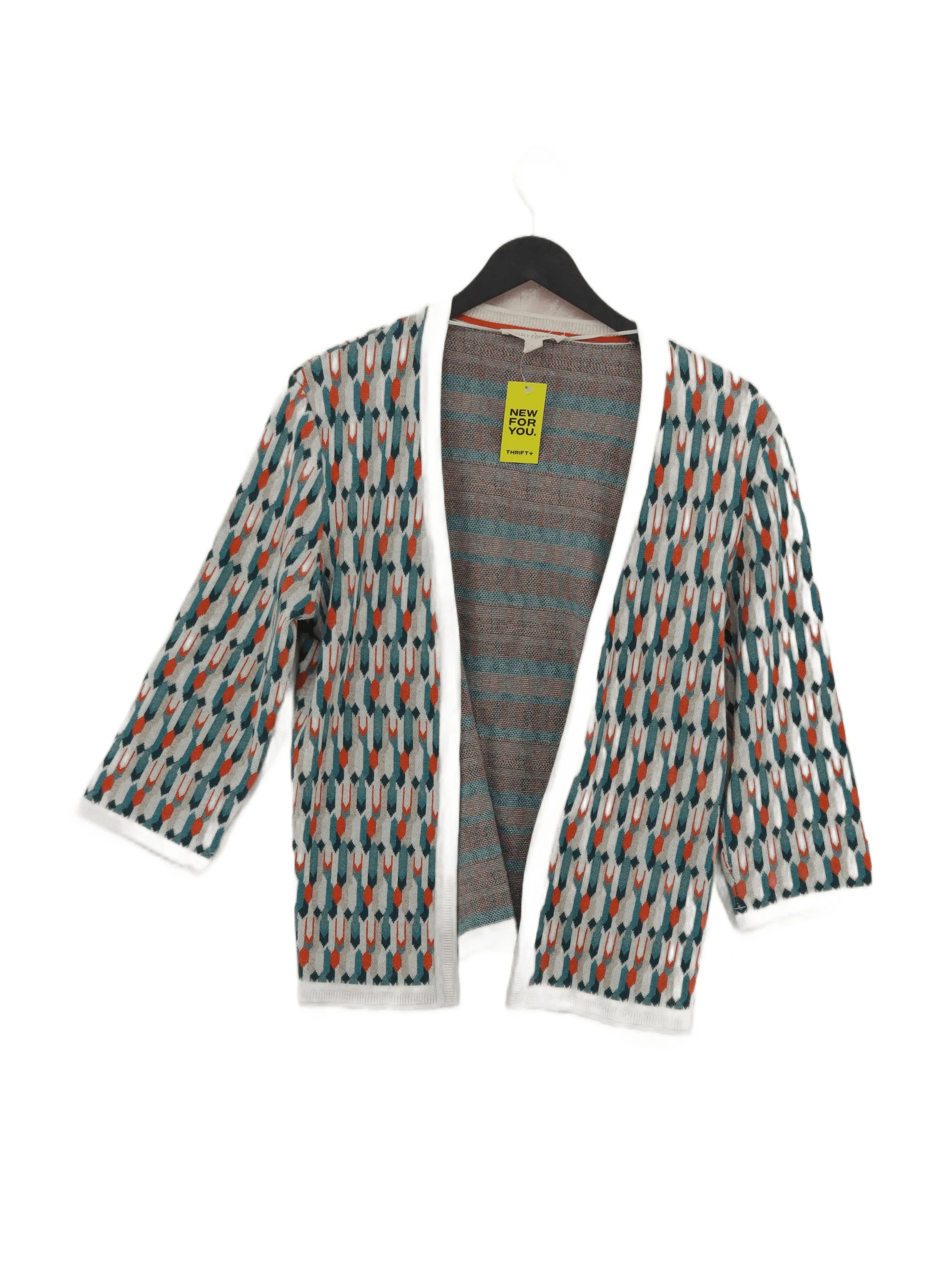SEASALT CORNWALL Women's Cardigan UK 14 Multi 100% Cotton Round Neck Cardigan