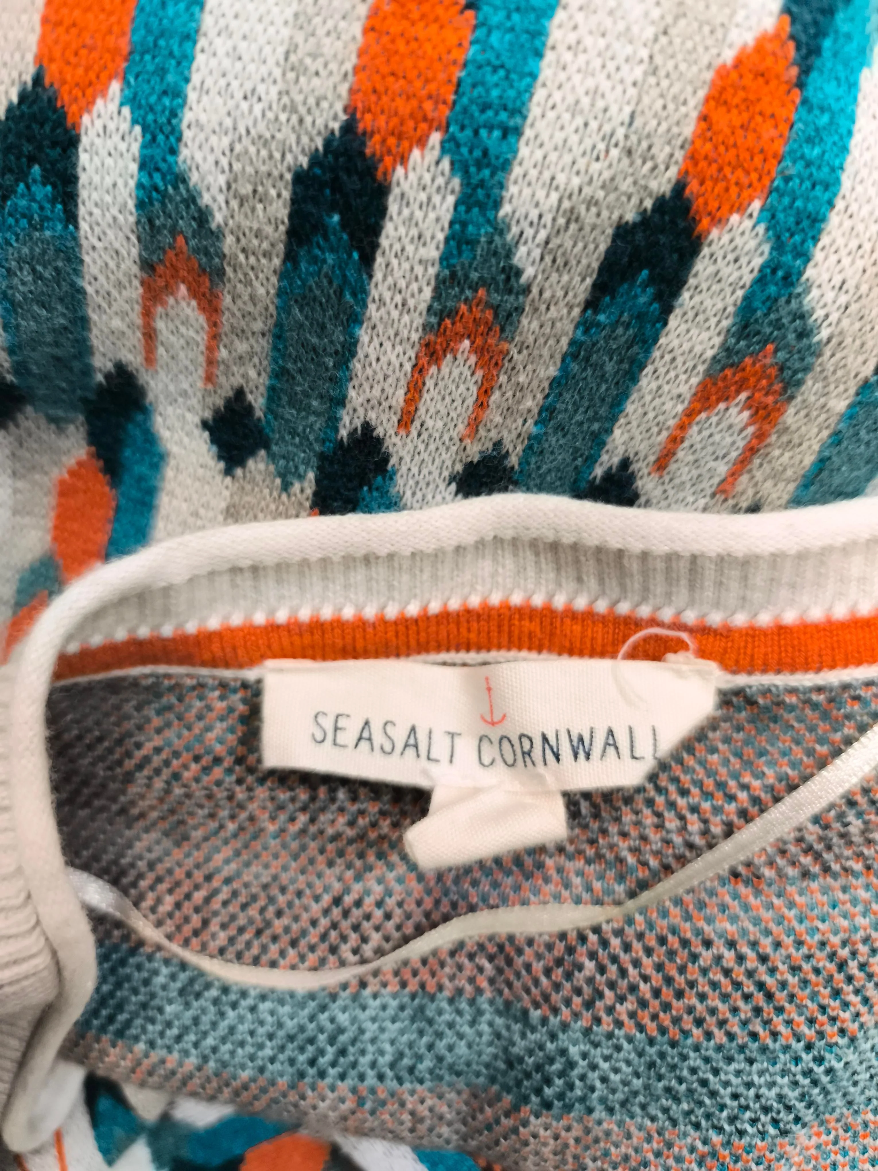 SEASALT CORNWALL Women's Cardigan UK 14 Multi 100% Cotton Round Neck Cardigan - Image 5