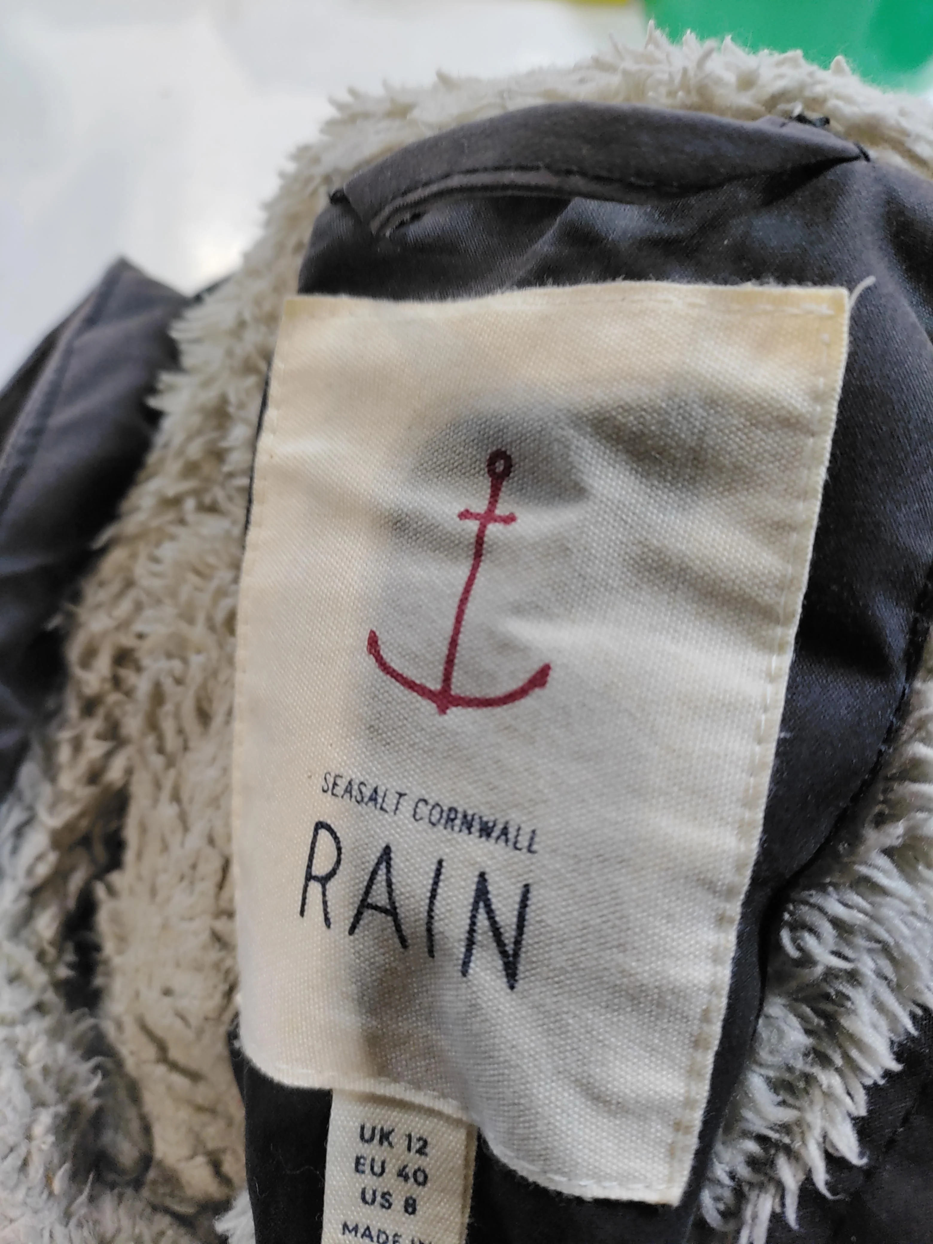 SEASALT CORNWALL Women's Coat UK 12 Grey 100% Cotton Parka - Image 6