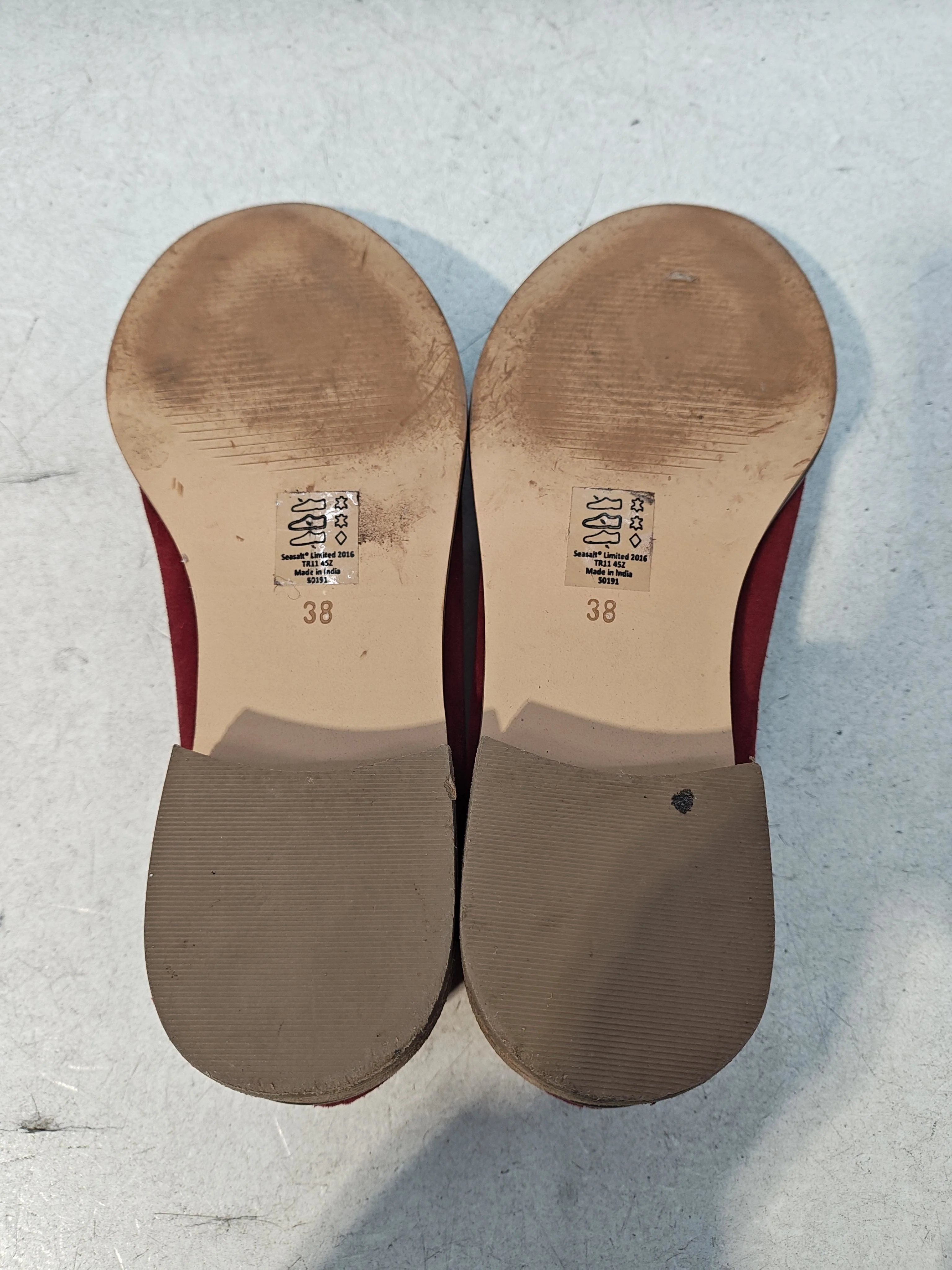 SEASALT CORNWALL Women's Flat Shoes UK 5 Red 100% Suede Ballet - Image 7