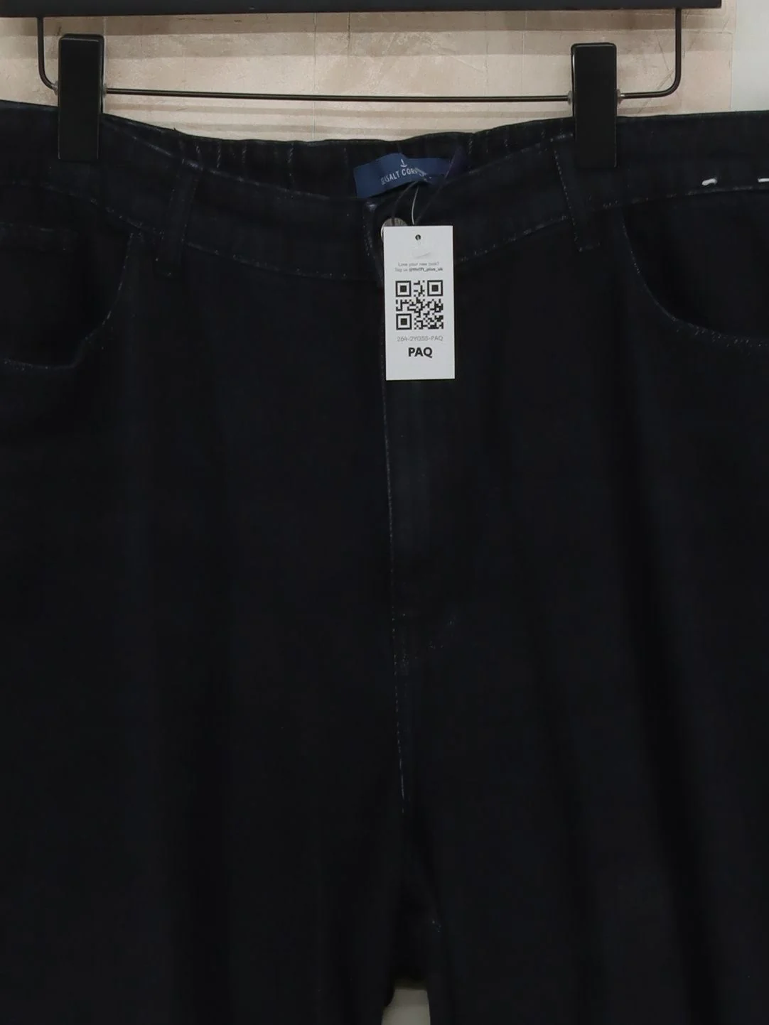 SEASALT CORNWALL Women's Jeans UK 18 Black 100% Cotton Mom - Image 3