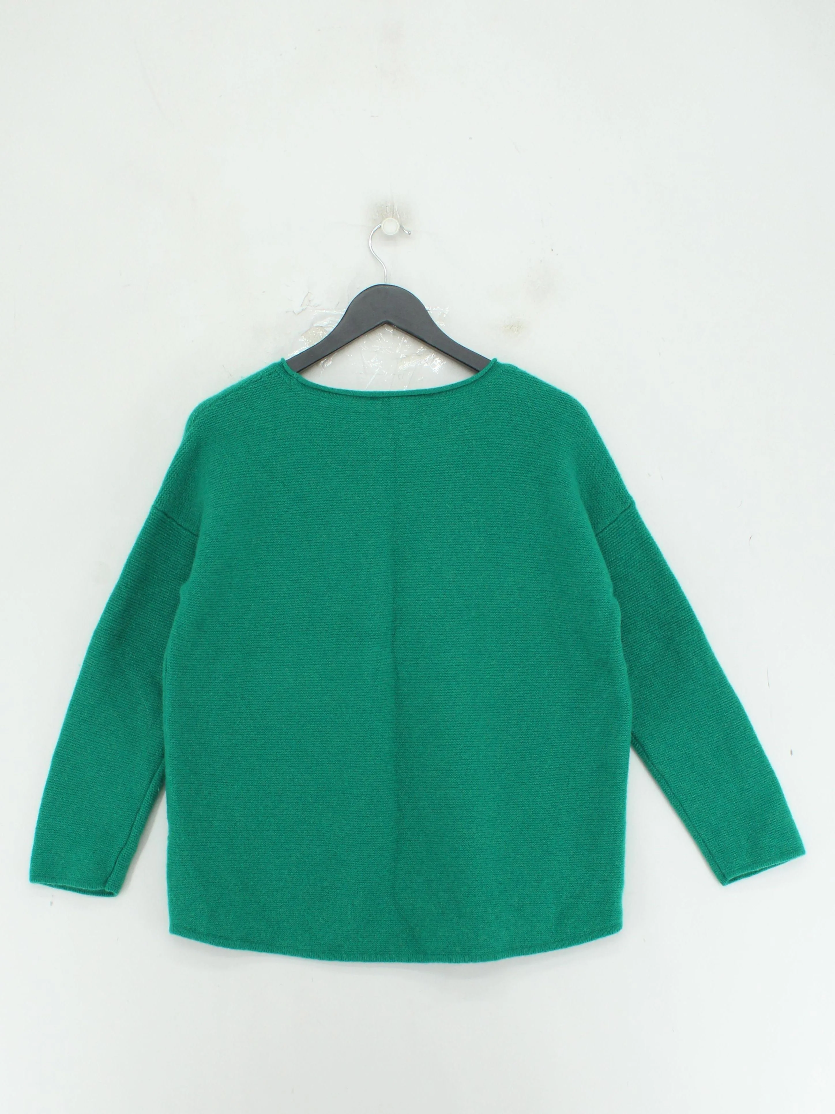 SEASALT CORNWALL Women's Jumper UK 16 Green Wool with Nylon Crew Neck Pullover - Image 2