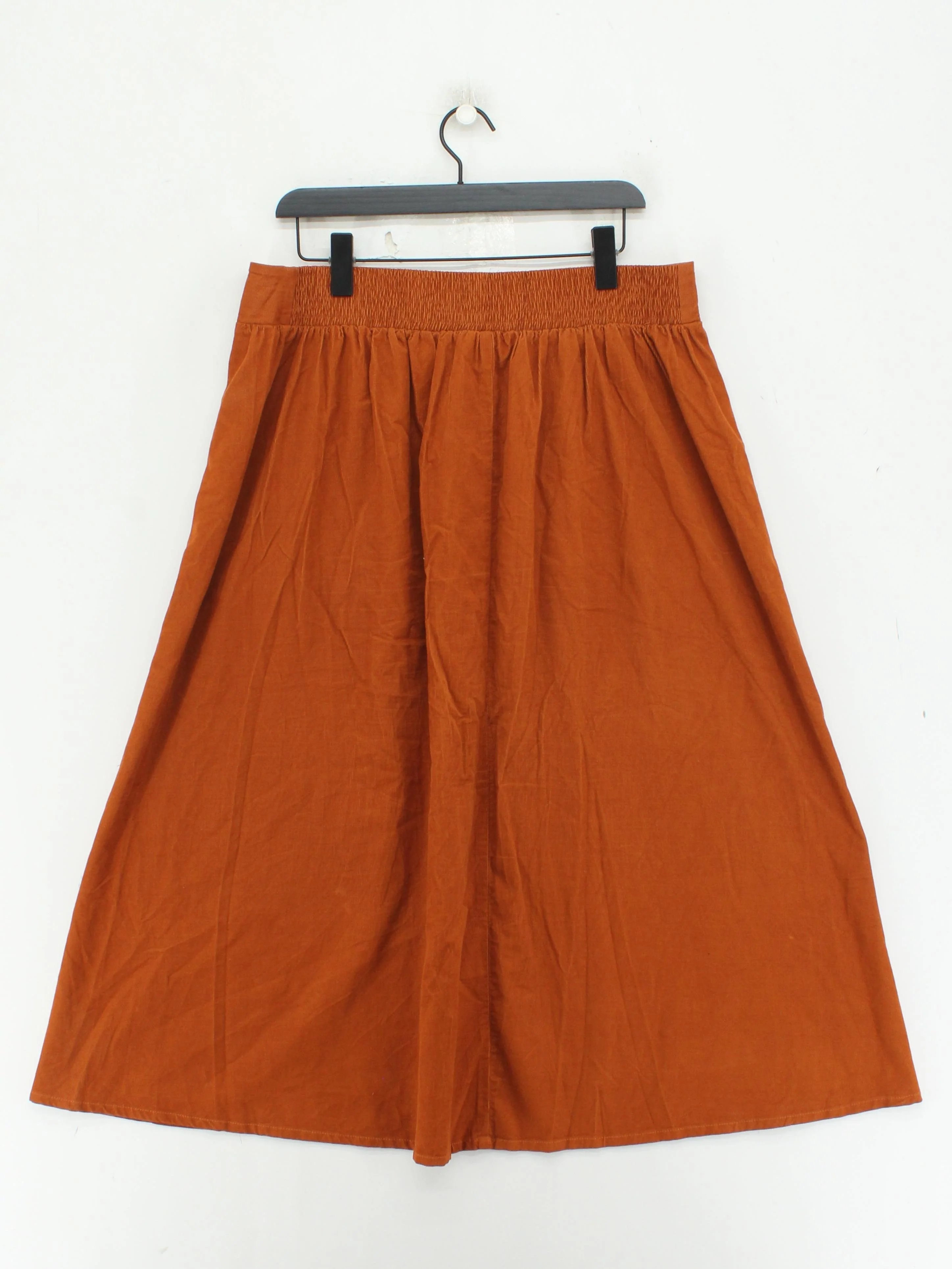 SEASALT CORNWALL Women's Midi Skirt UK 16 Orange 100% Cotton Midi A-Line - Image 2