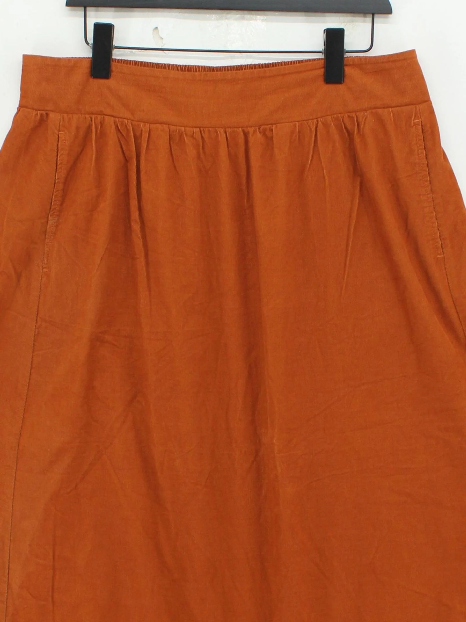 SEASALT CORNWALL Women's Midi Skirt UK 16 Orange 100% Cotton Midi A-Line - Image 3