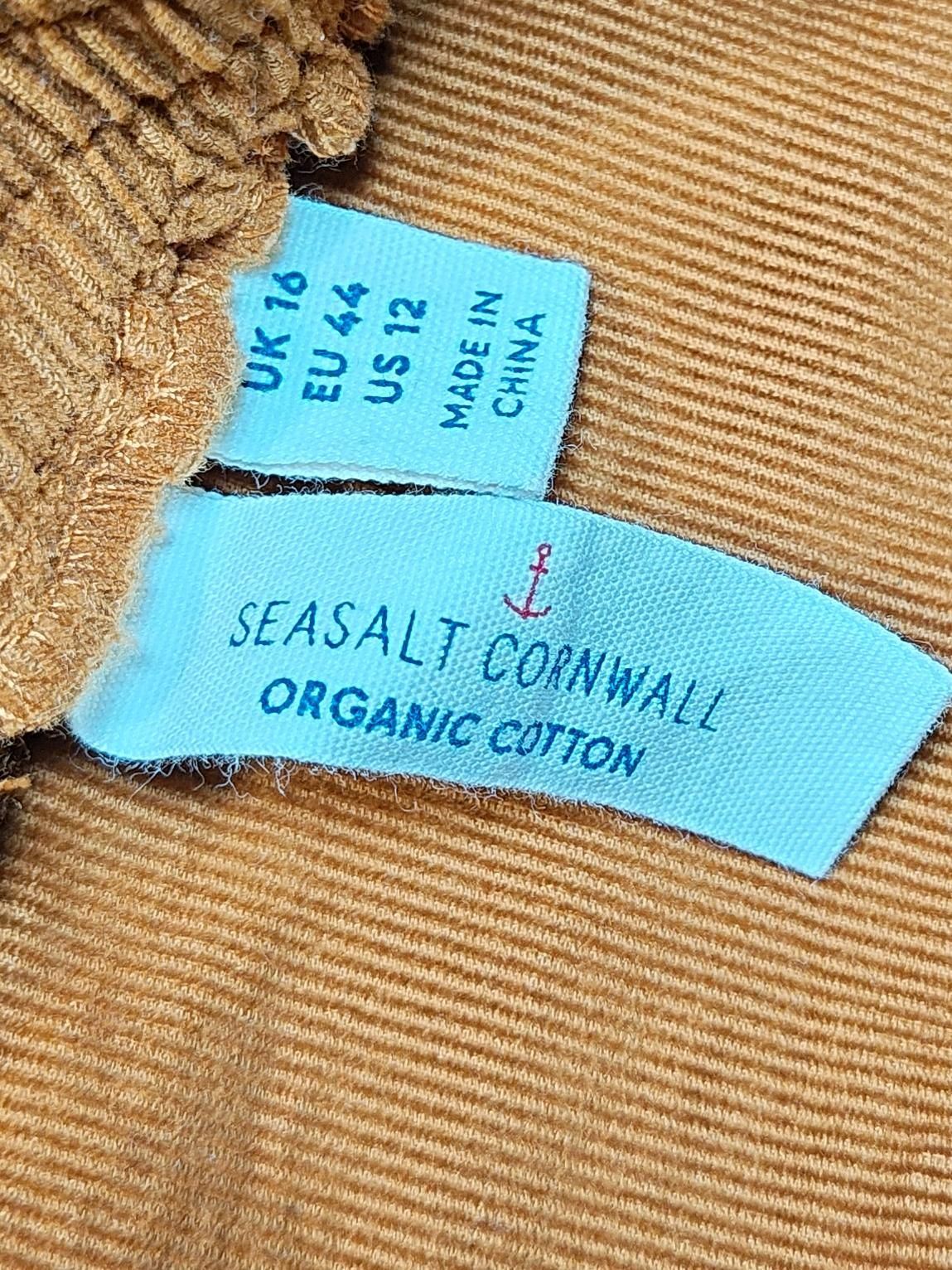 SEASALT CORNWALL Women's Midi Skirt UK 16 Orange 100% Cotton Midi A-Line - Image 5