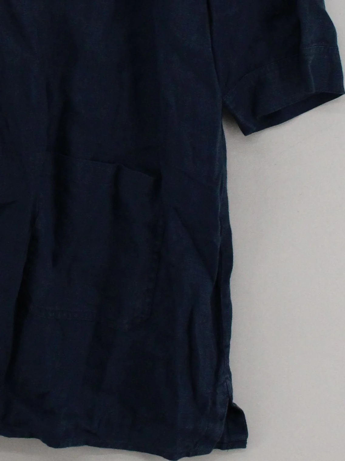SEASALT CORNWALL Women's Shirt UK 22 Blue 100% Linen 3/4 Sleeve Collared Basic - Image 4