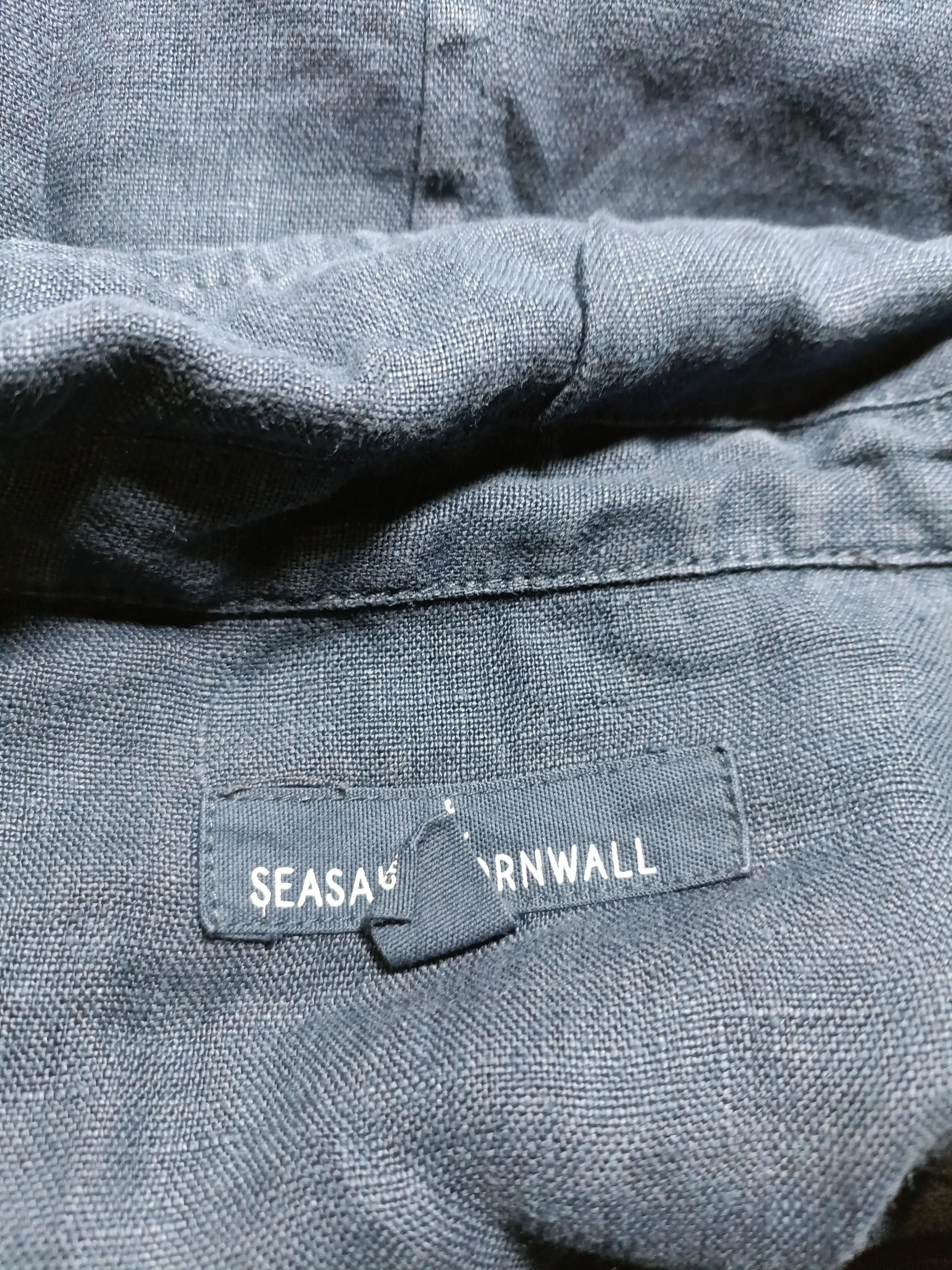 SEASALT CORNWALL Women's Shirt UK 22 Blue 100% Linen 3/4 Sleeve Collared Basic - Image 6