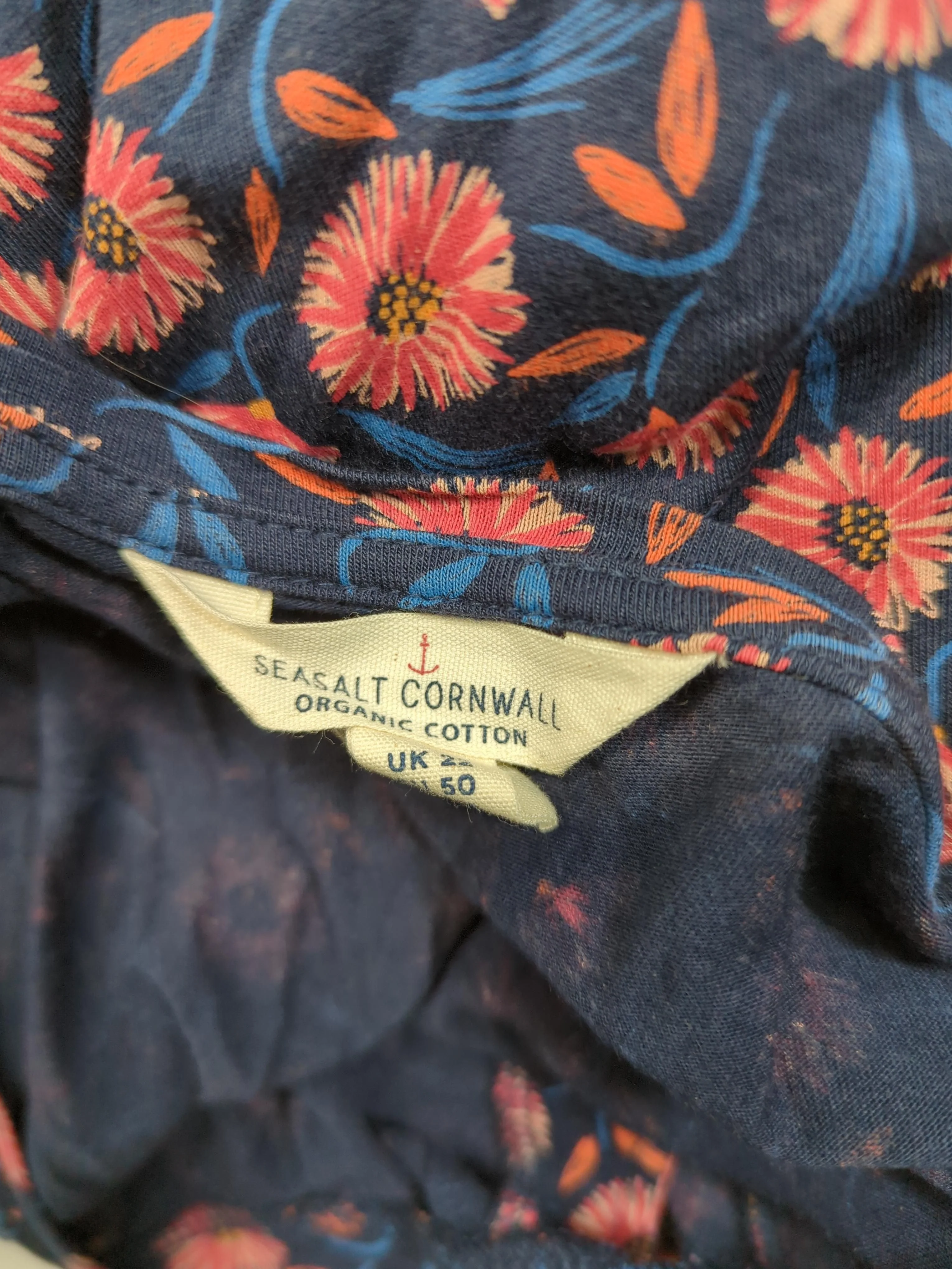 SEASALT CORNWALL Women's T-Shirt UK 22 Blue 100% Rayon Basic - Image 5