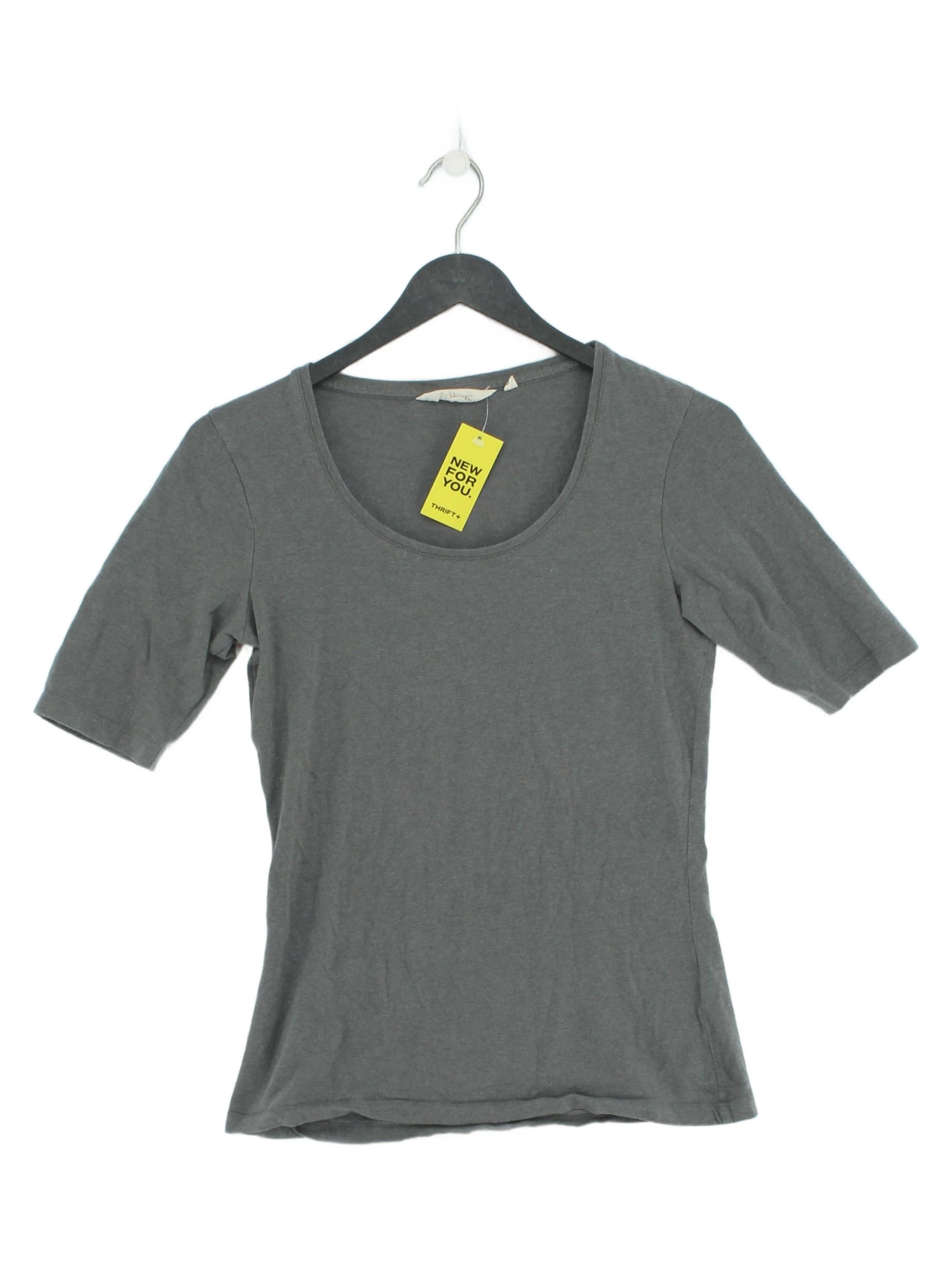 SEASALT CORNWALL Women's T-Shirt UK 8 Grey Cotton with Elastane Basic