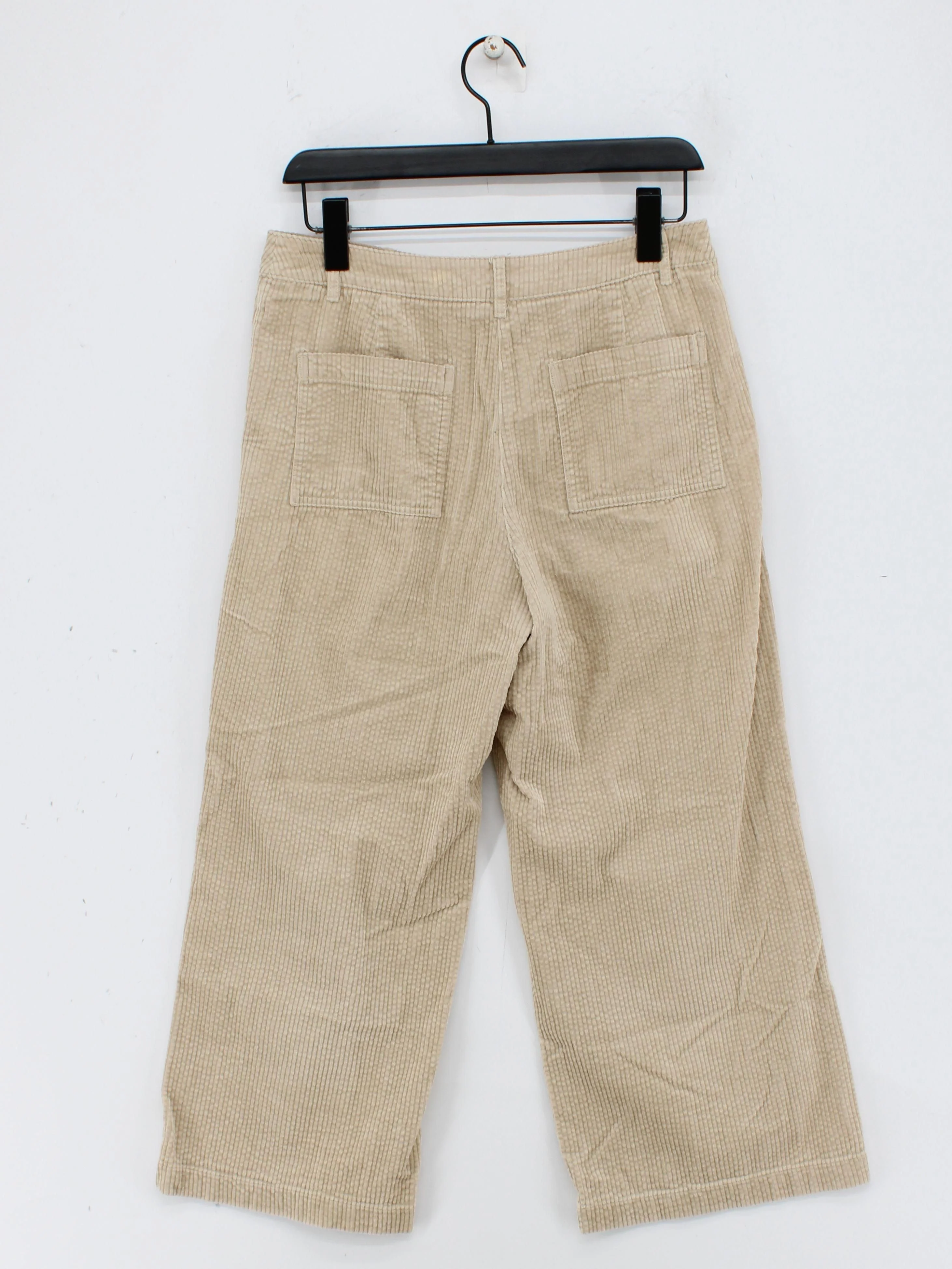 SEASALT CORNWALL Women's Trousers UK 10 Cream 100% Cotton Wide-Leg Chino - Image 2