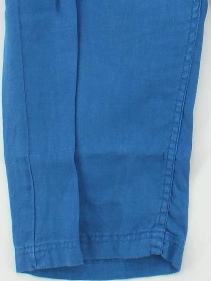 SEASALT CORNWALL Women's Trousers UK 12 Blue 100% Cotton Straight Capri - Image 4
