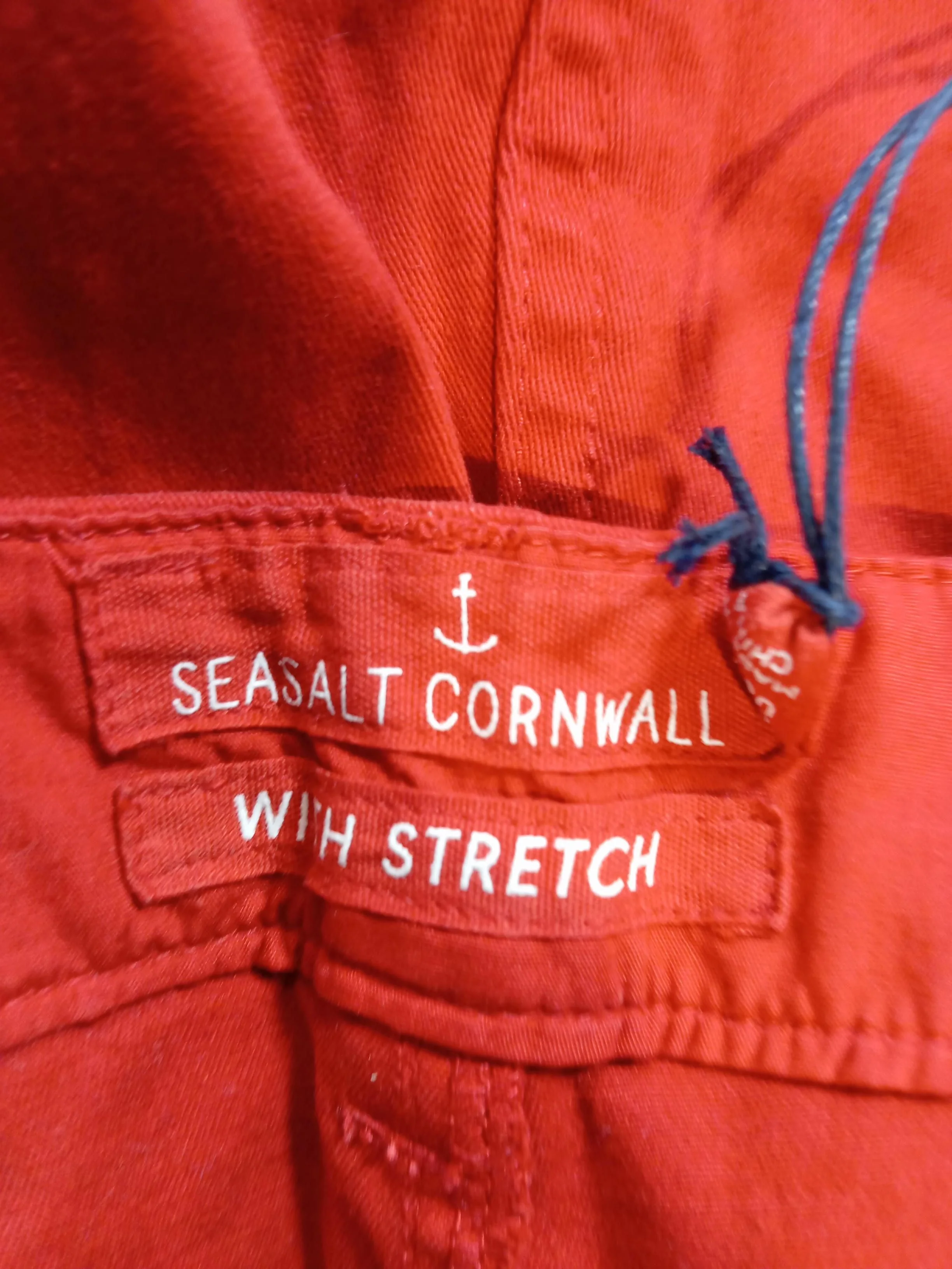 SEASALT CORNWALL Women's Trousers UK 24 Red Cotton with Elastane Tapered Capri - Image 5
