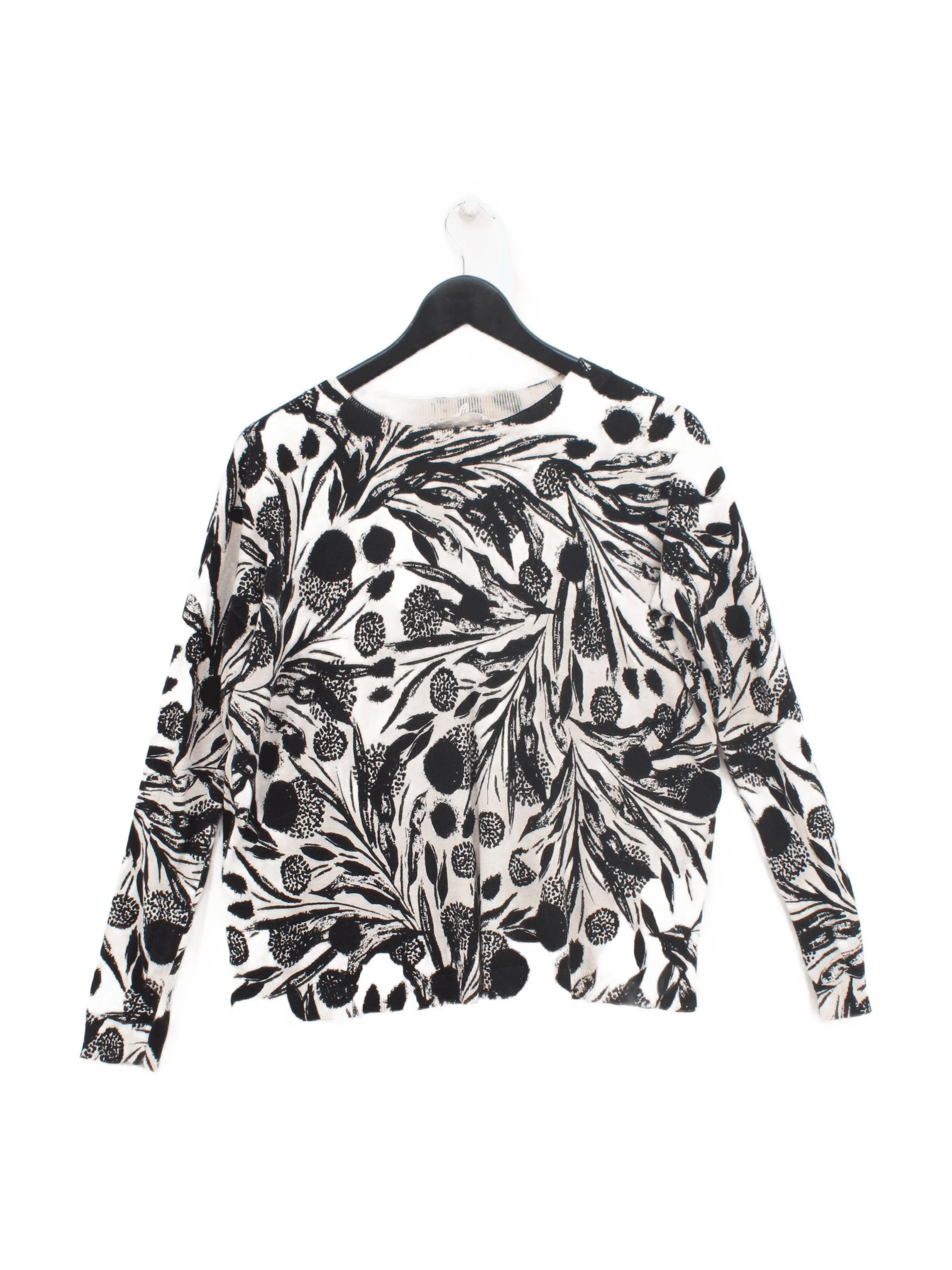 Seasalt Women's Jumper UK 8 Cream Floral 100% Cotton Round Neck Pullover
