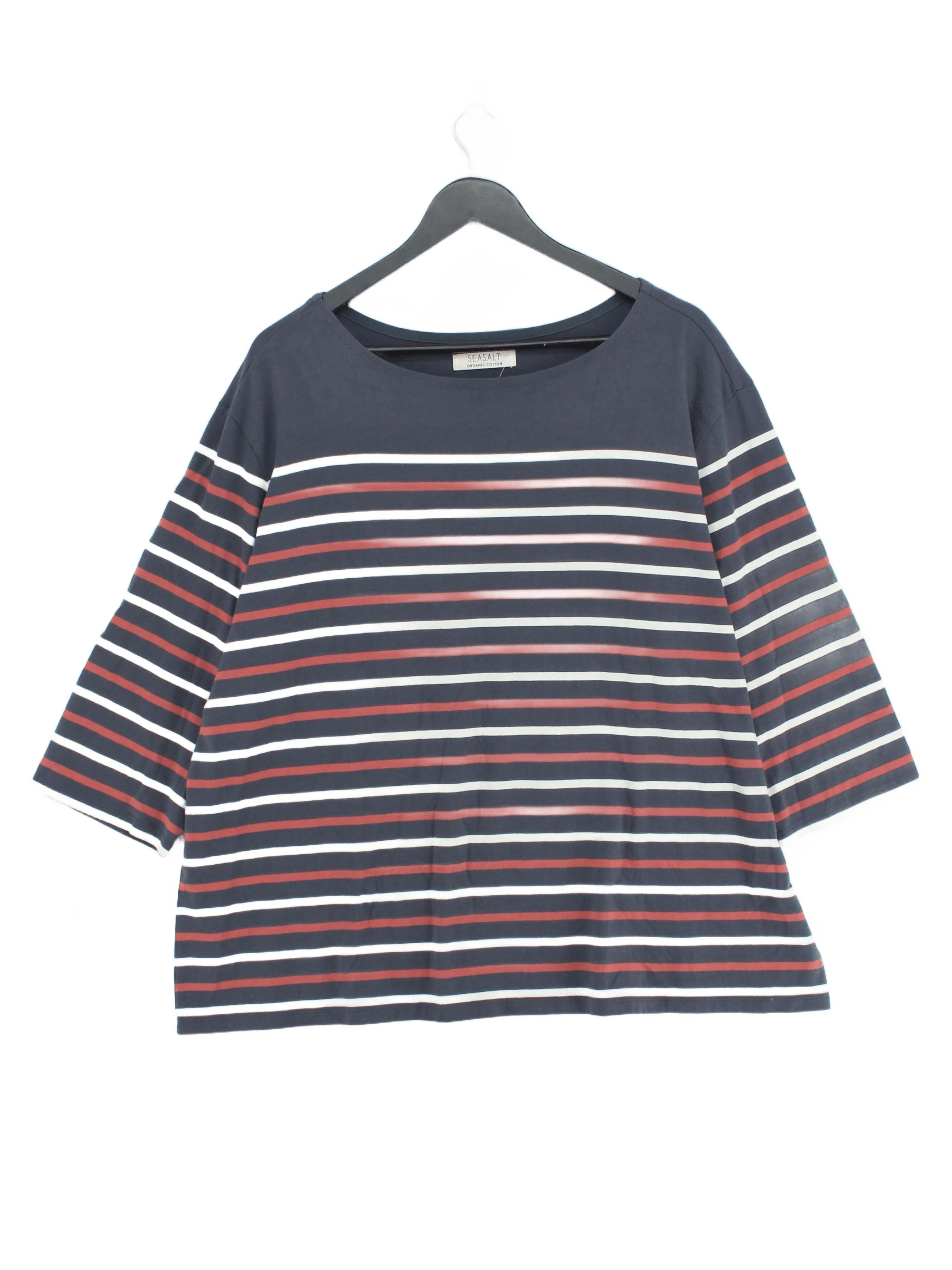 Seasalt Women's T-Shirt XL Blue 100% Cotton Basic