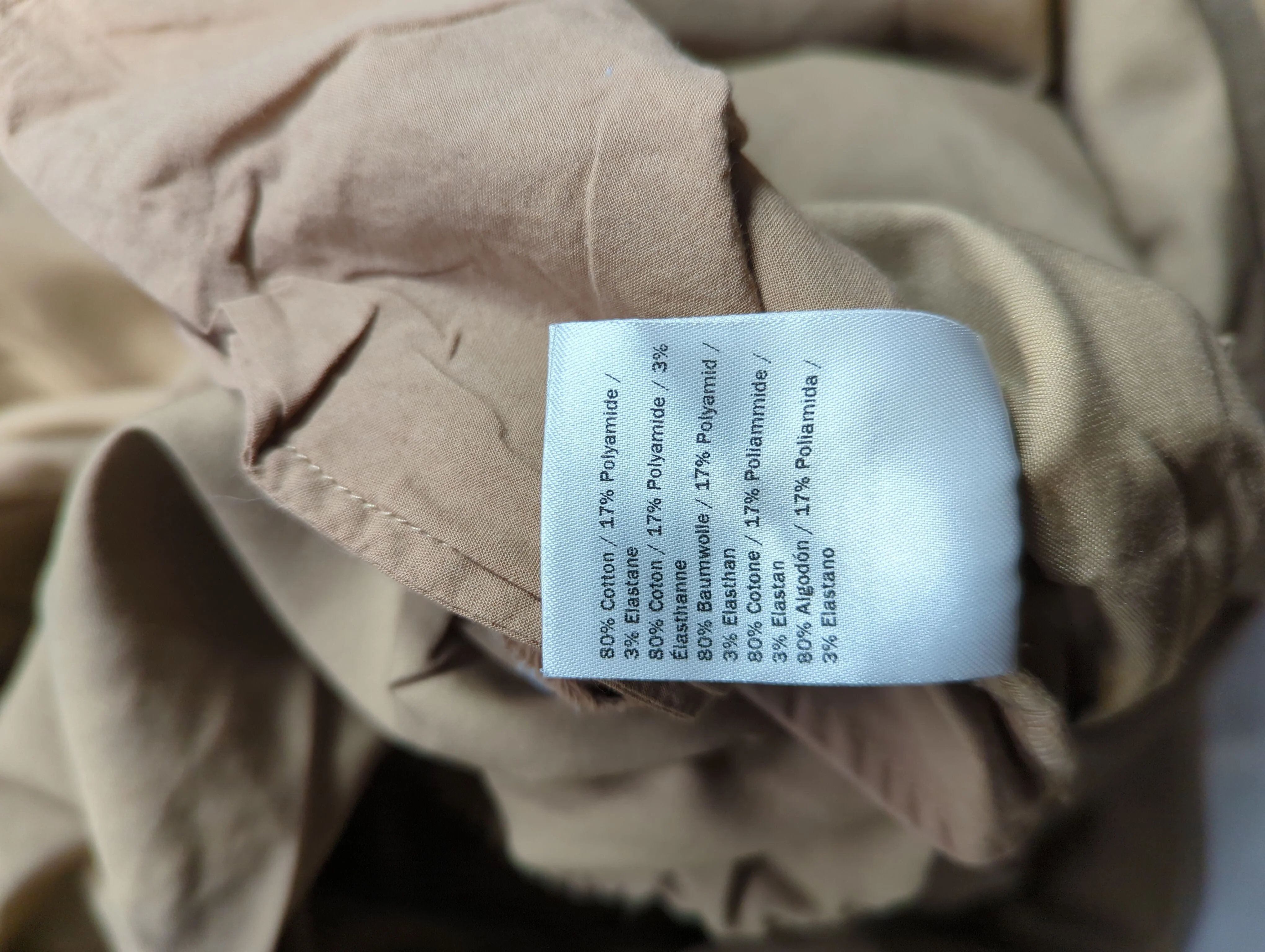 Second Female Women's Midi Skirt L Tan Cotton with Polyamide, Elastane A-Line - Image 8