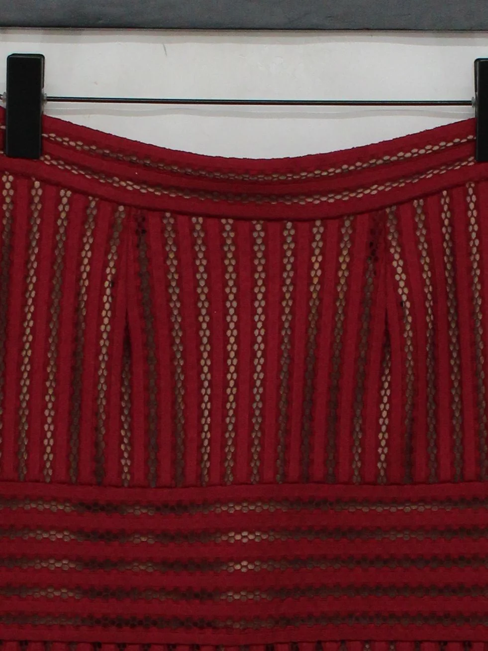 Self-Portrait Women's Midi Skirt UK 8 Red Polyester - Image 3