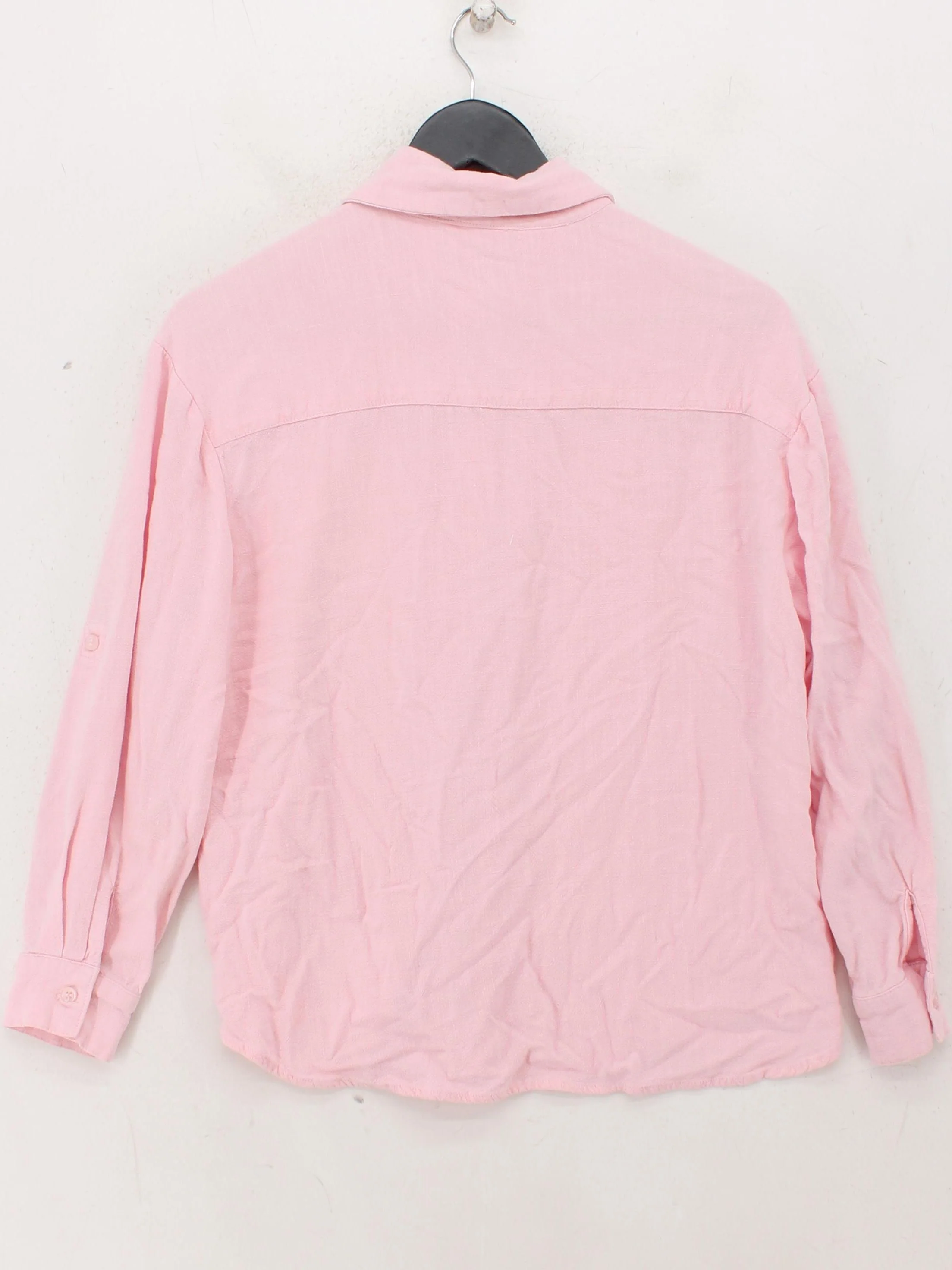 Seven Wonders Women's Shirt S Pink Rayon with Linen Long Sleeve Collared Basic - Image 2