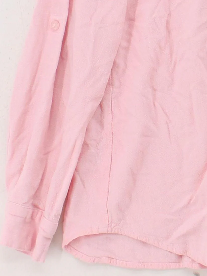 Seven Wonders Women's Shirt S Pink Rayon with Linen Long Sleeve Collared Basic - Image 4
