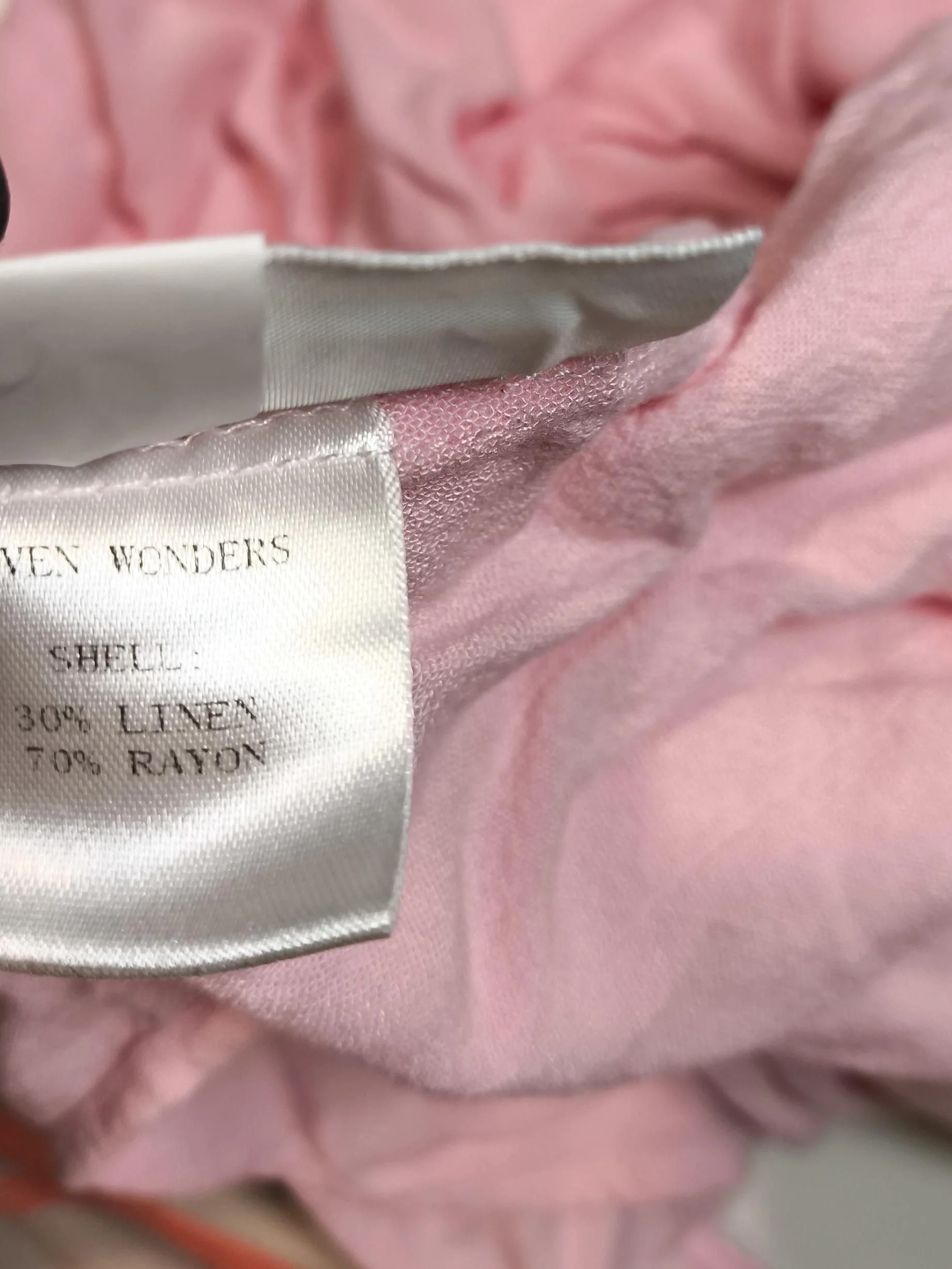 Seven Wonders Women's Shirt S Pink Rayon with Linen Long Sleeve Collared Basic - Image 6