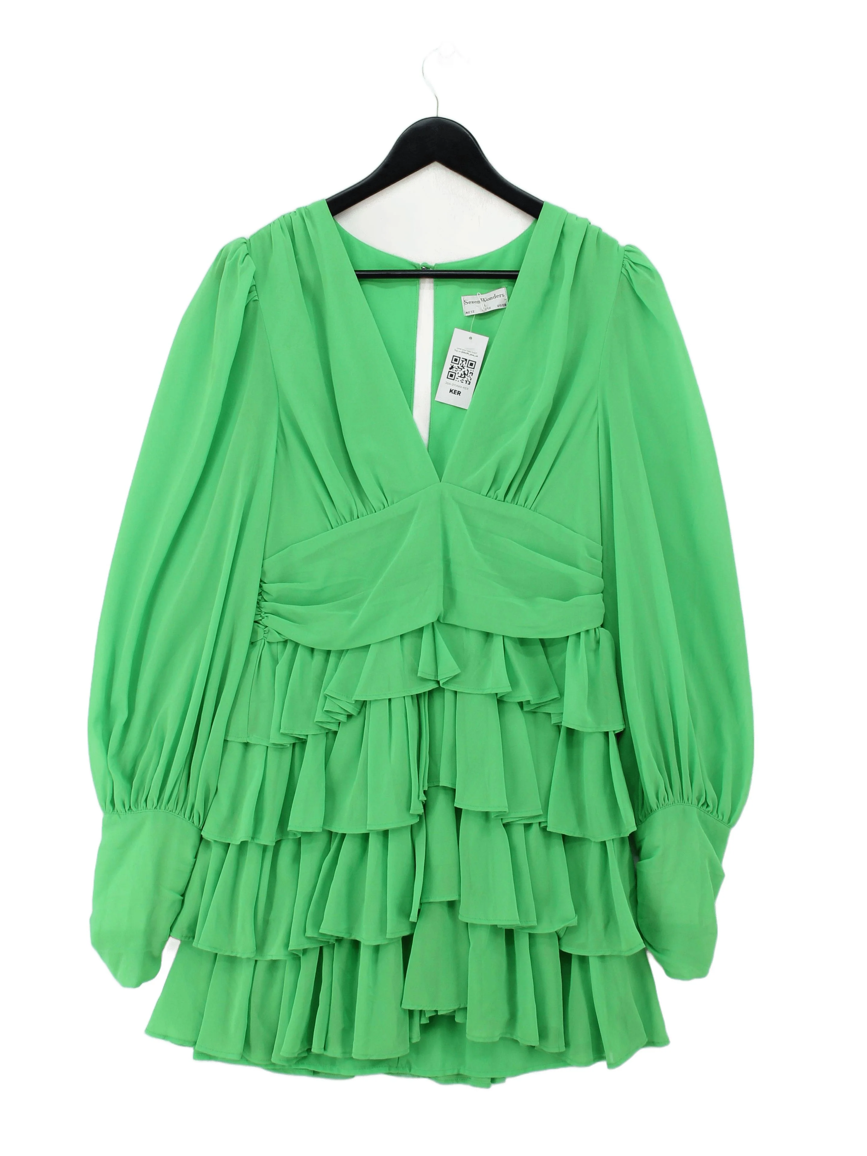 Seven Wonders Wrap Mini Dress UK12 in Green