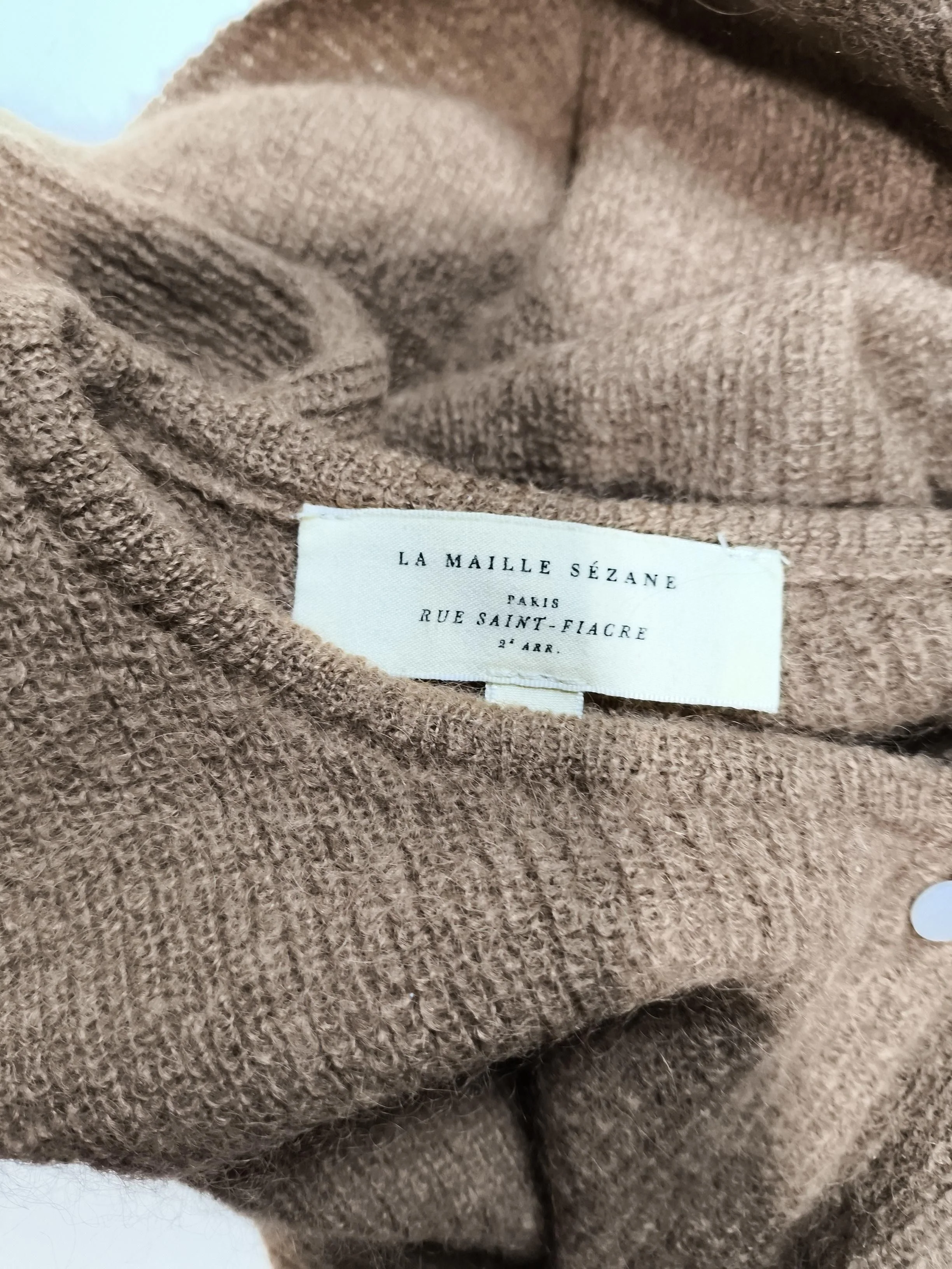 Sezane Women's Cardigan M Brown Mohair with Cashmere, Polyamide Cardigan - Image 6