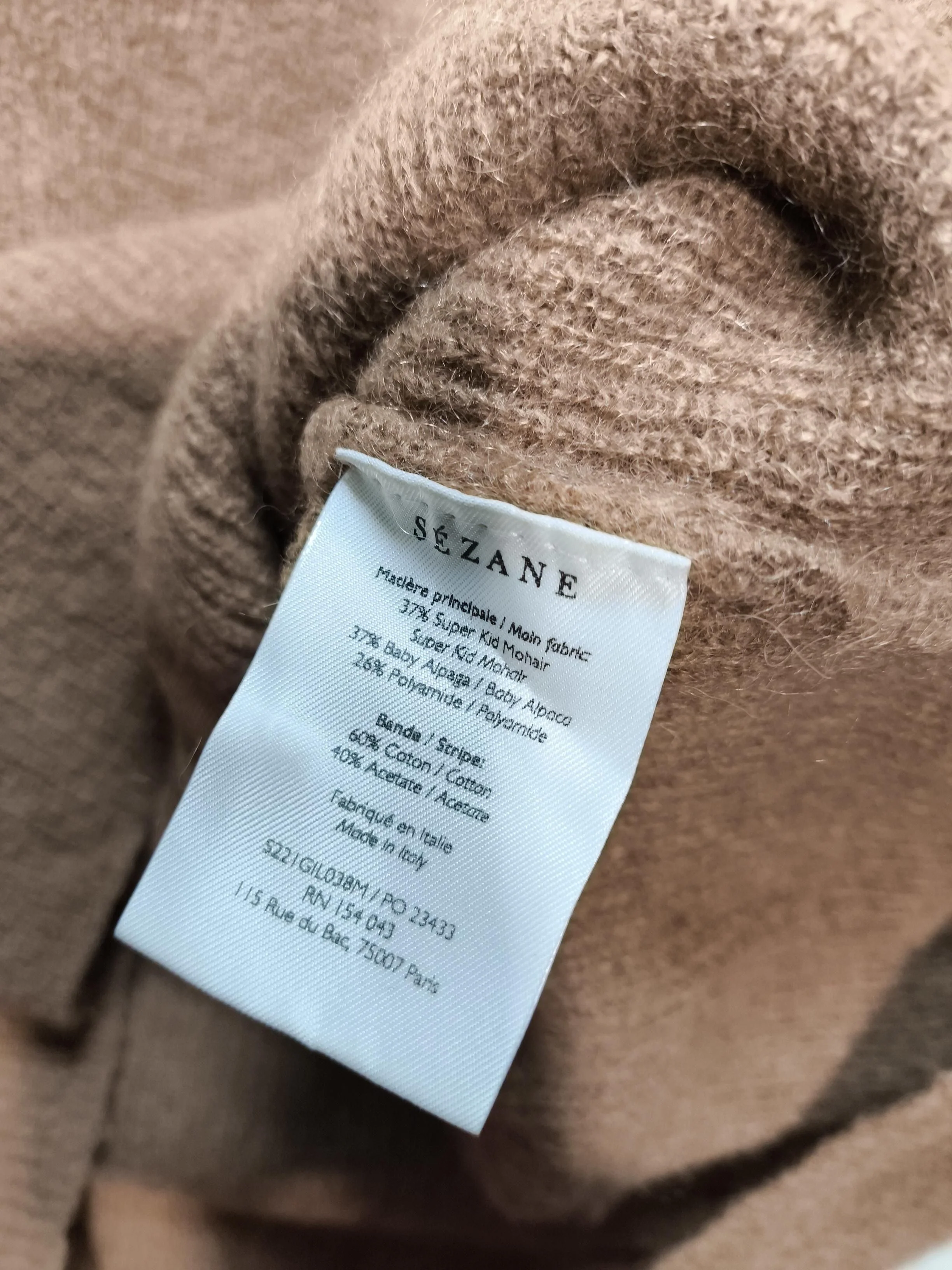 Sezane Women's Cardigan M Brown Mohair with Cashmere, Polyamide Cardigan - Image 7
