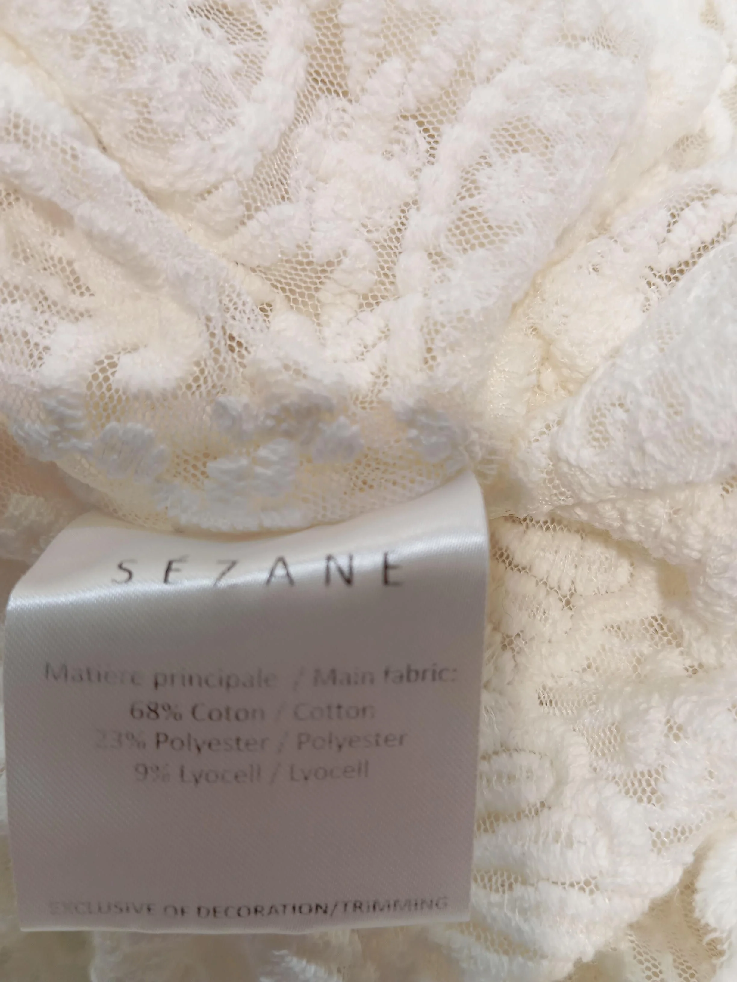 Sezane Women's Cardigan M White Cotton with Polyester, Lyocell Modal Cardigan - Image 6