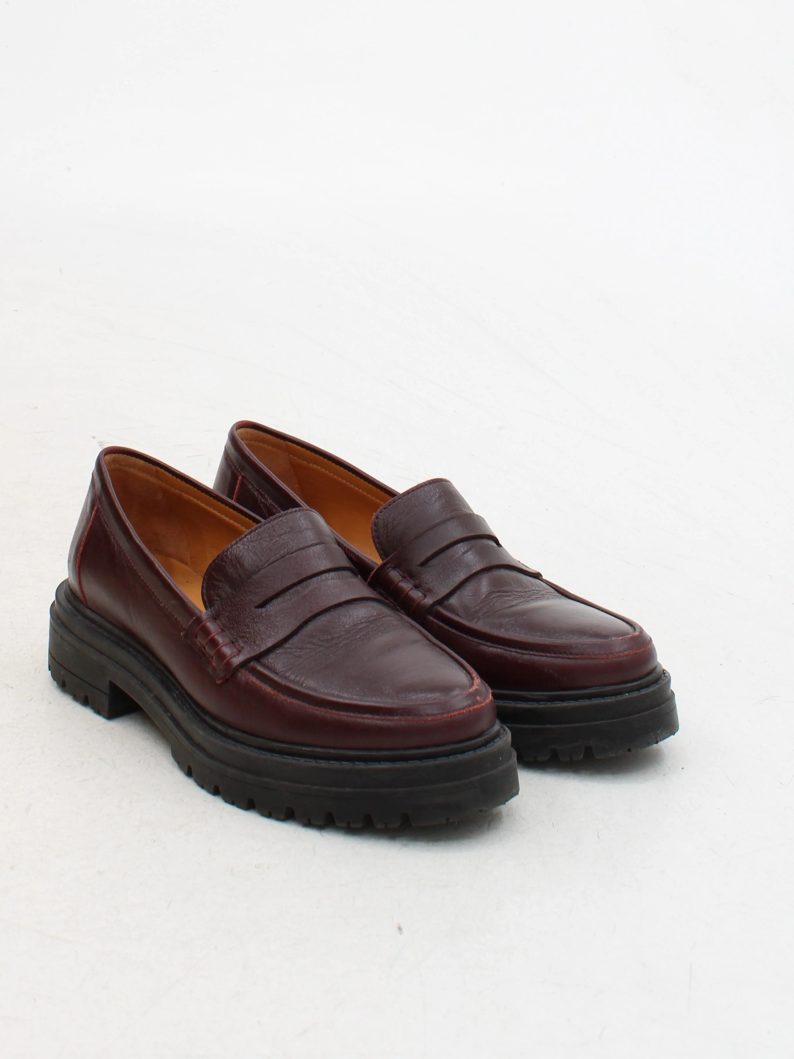 Sezane Women's Flat Shoes UK 5 Brown 100% Leather Loafer - Image 4
