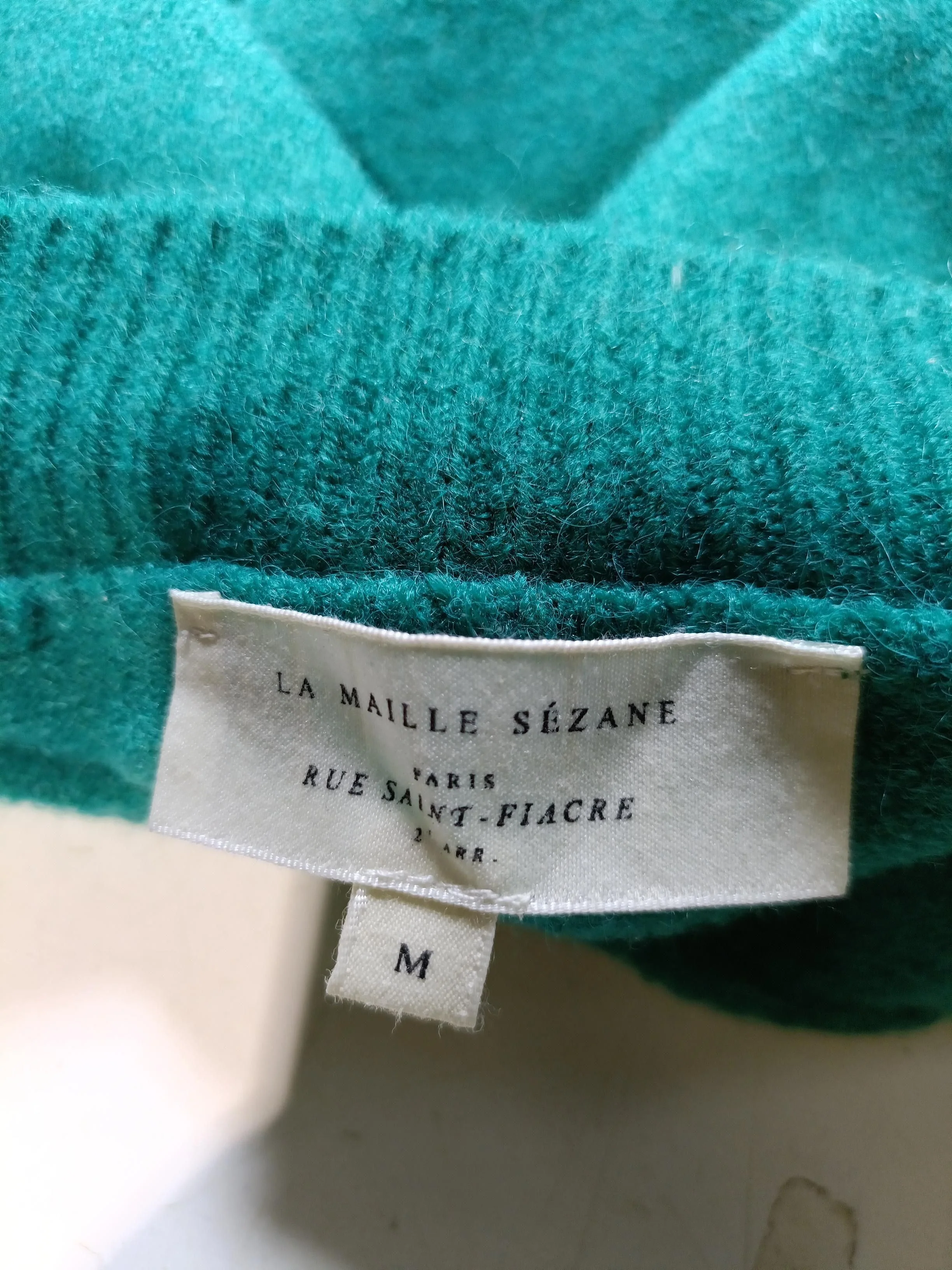 Sezane Women's Jumper M Green Wool with Polyamide Crew Neck Pullover - Image 7