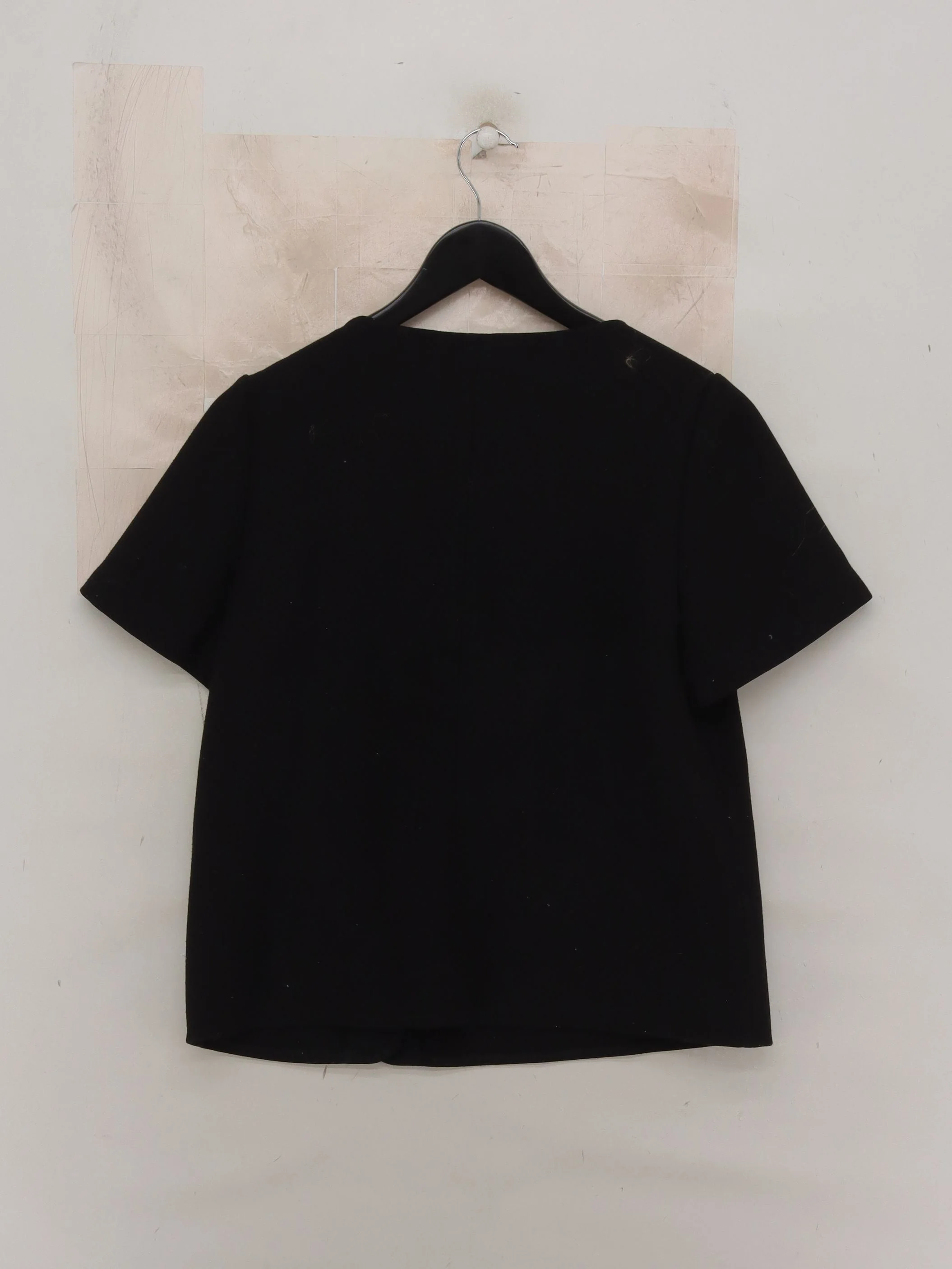 Sezane Women's Top M Black 100% Other Short Sleeve Round Neck Basic - Image 2