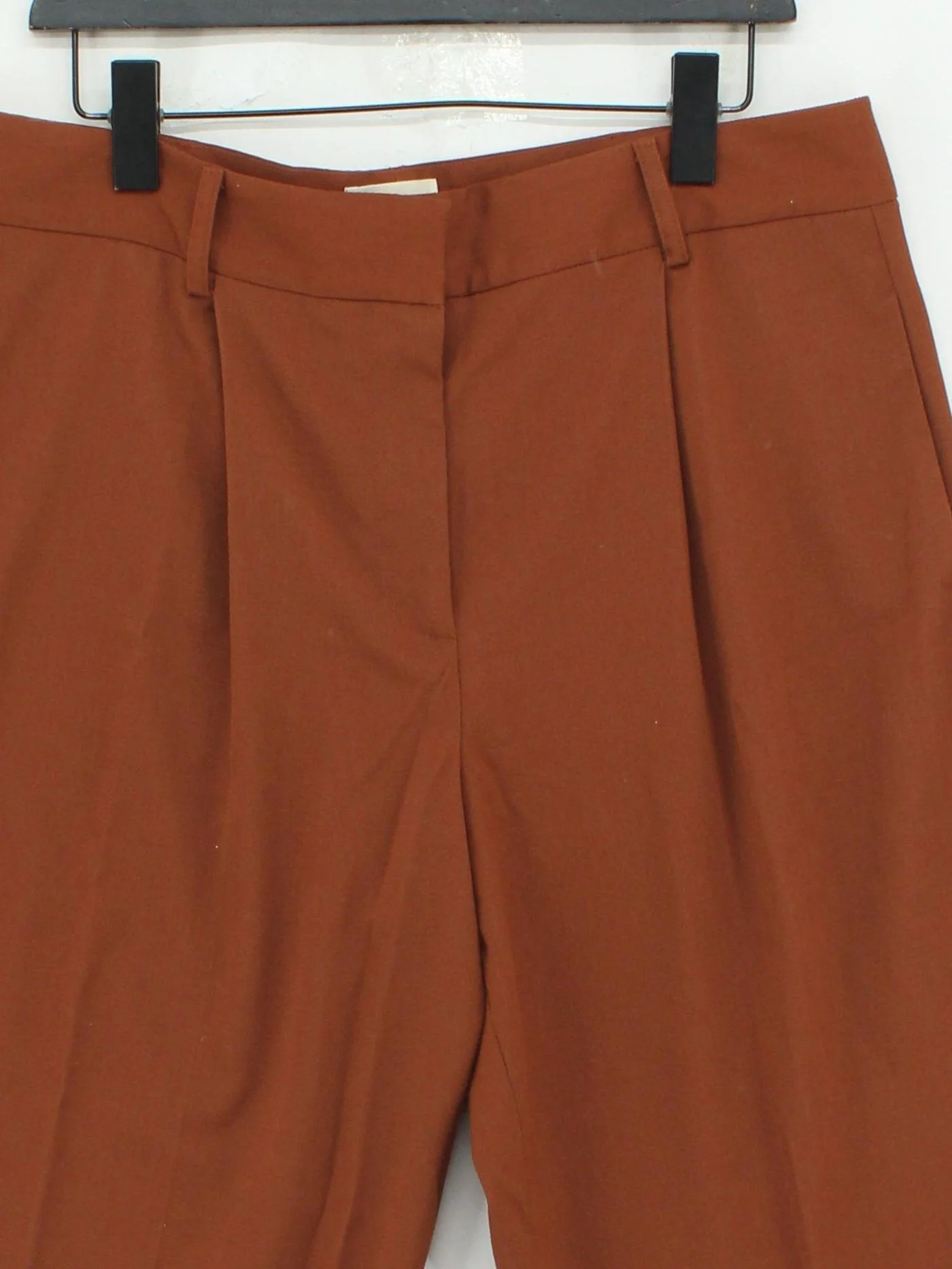 Sezane Women's Trousers UK 16 Brown Polyester with Viscose, Elastane Cropped - Image 3