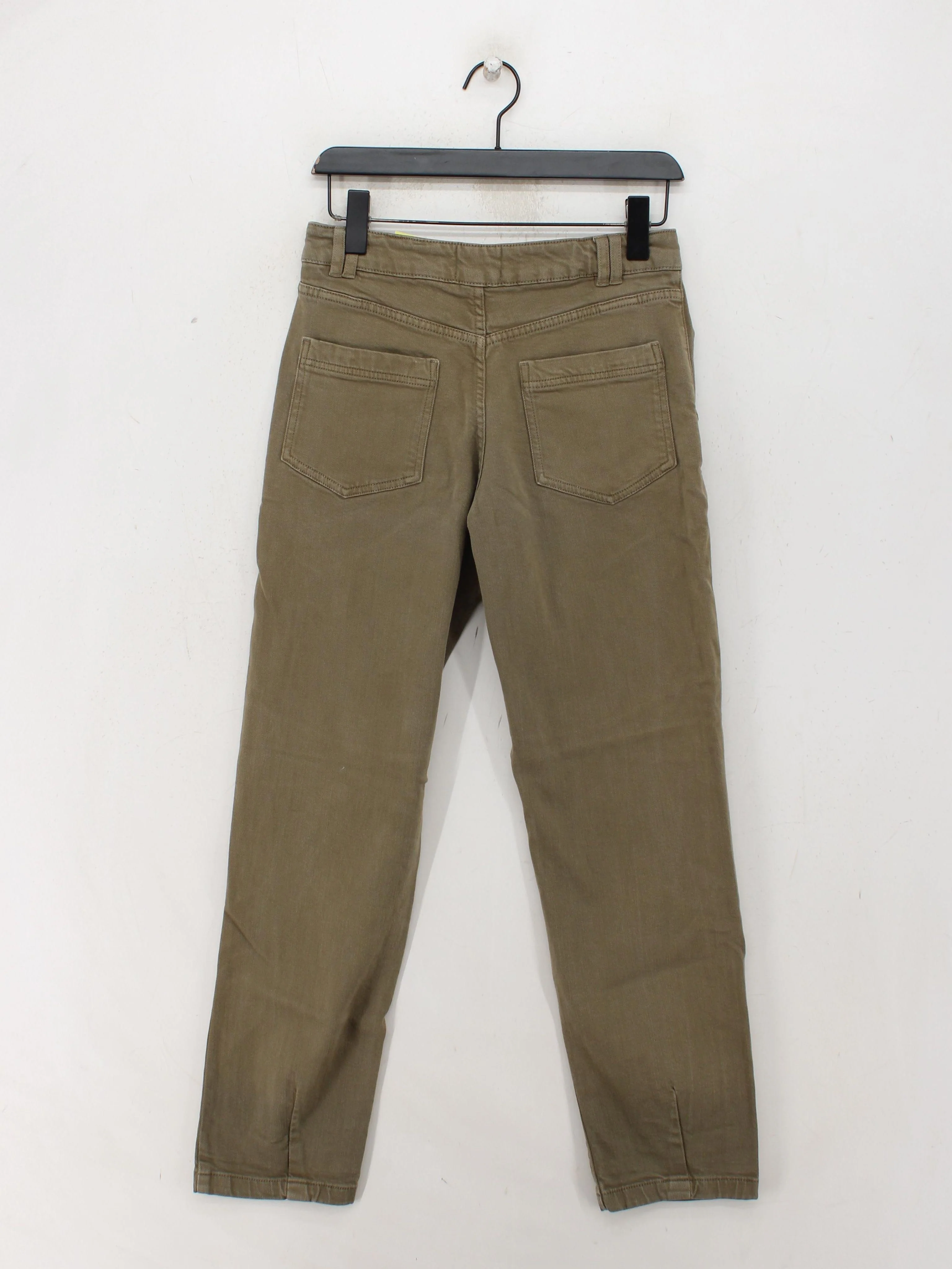Sezane Women's Trousers UK 6 Green 100% Cotton Tapered Chino - Image 2