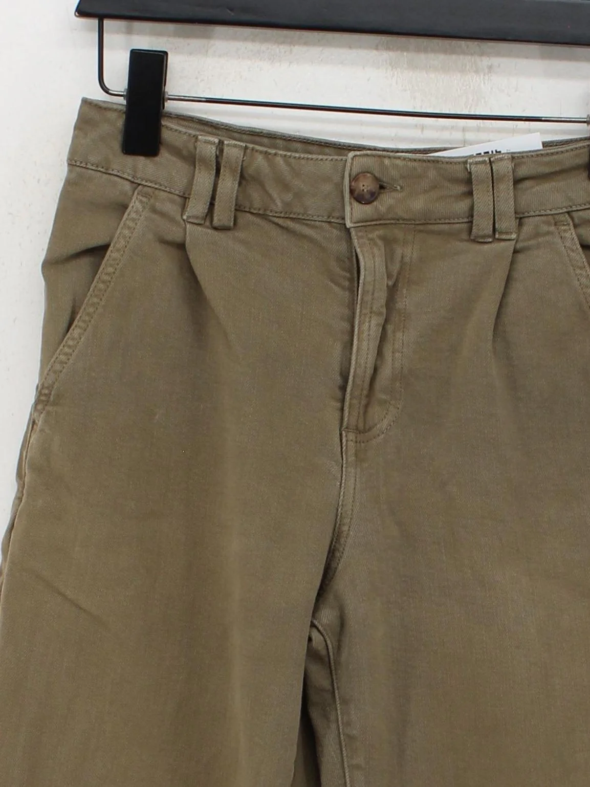 Sezane Women's Trousers UK 6 Green 100% Cotton Tapered Chino - Image 3