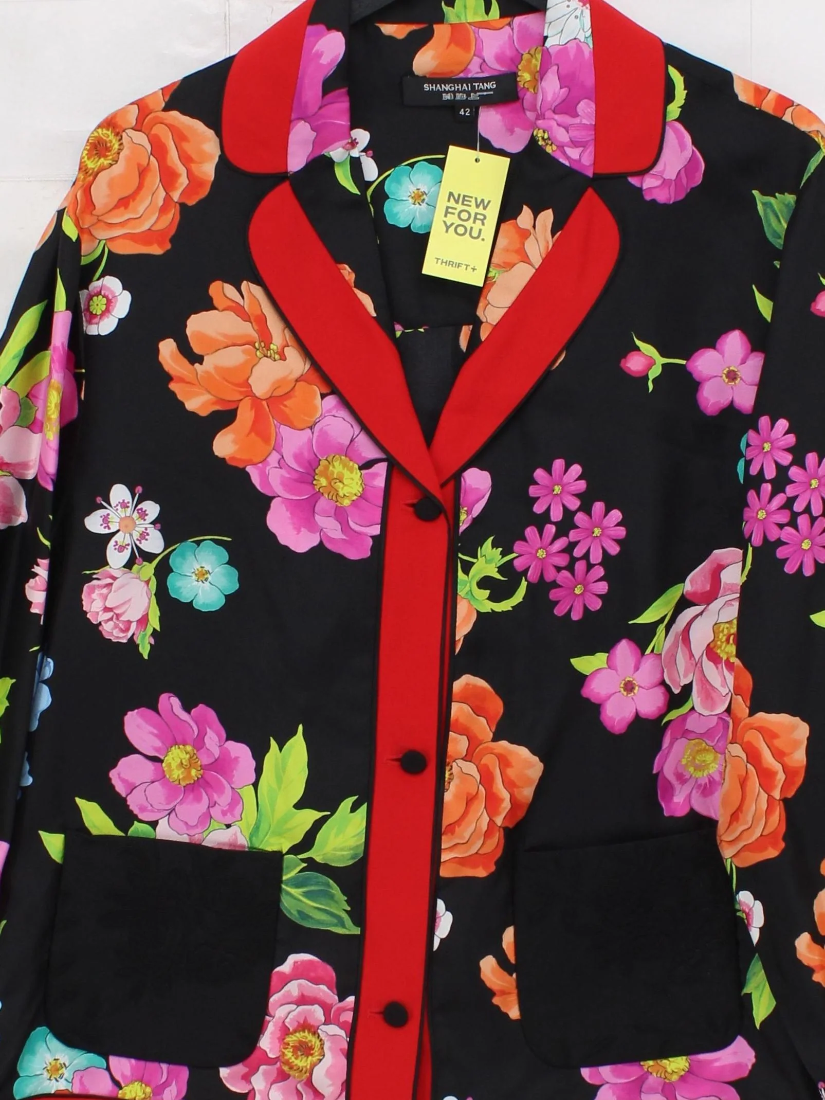 Shanghai Tang Women's Shirt UK 14 Multi Silk with Cotton, Viscose, Other Basic - Image 3