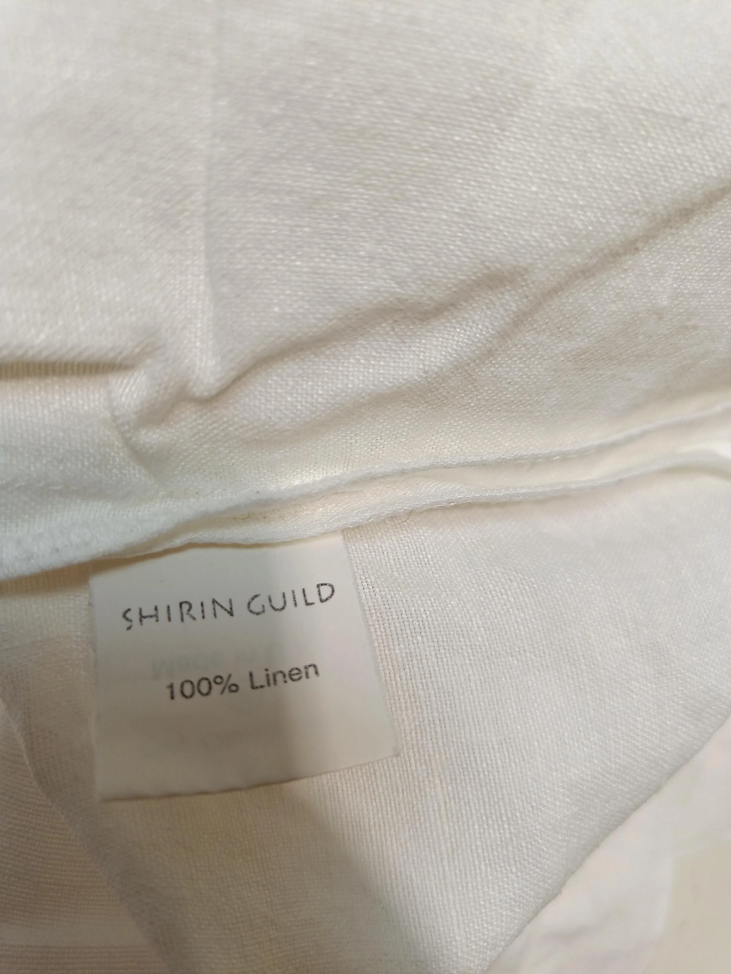 Shirin Guild Women's Top White 100% Linen Long Sleeve V-Neck Cropped - Image 6