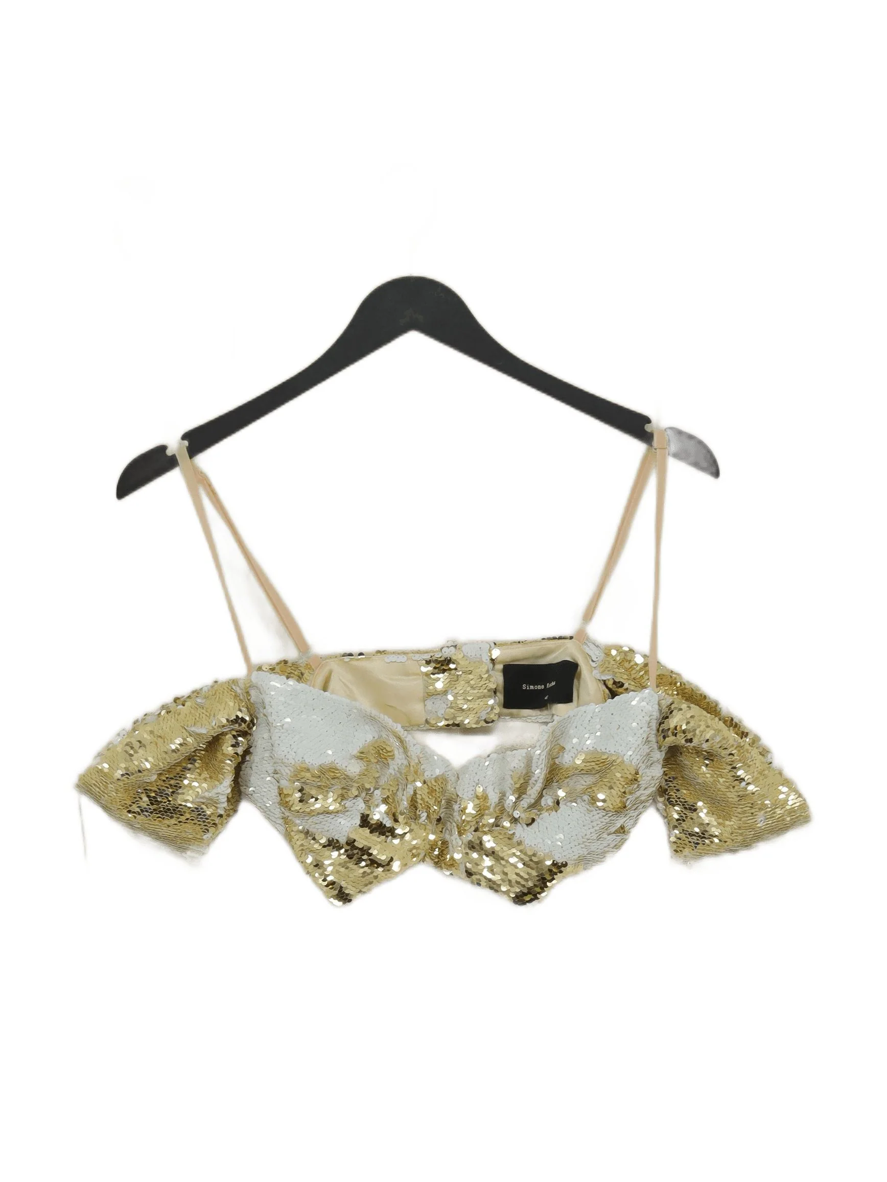Simone Rocha Women's Top XS Multi 100% Other Short Sleeve Square Neck Cropped