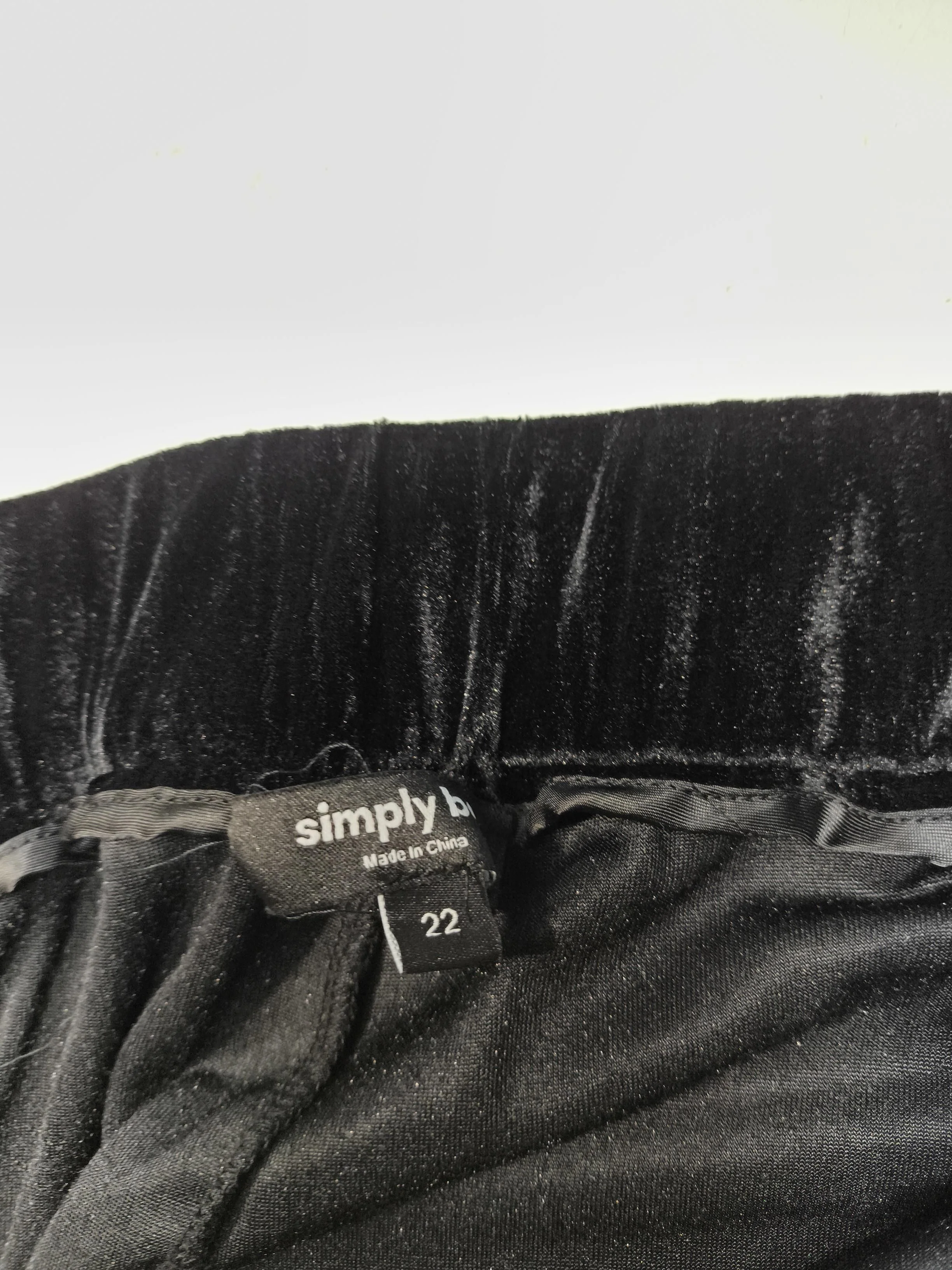 Simply Be Women's Trousers UK 22 Black Polyester with Elastane Wide-Leg Chino - Image 5