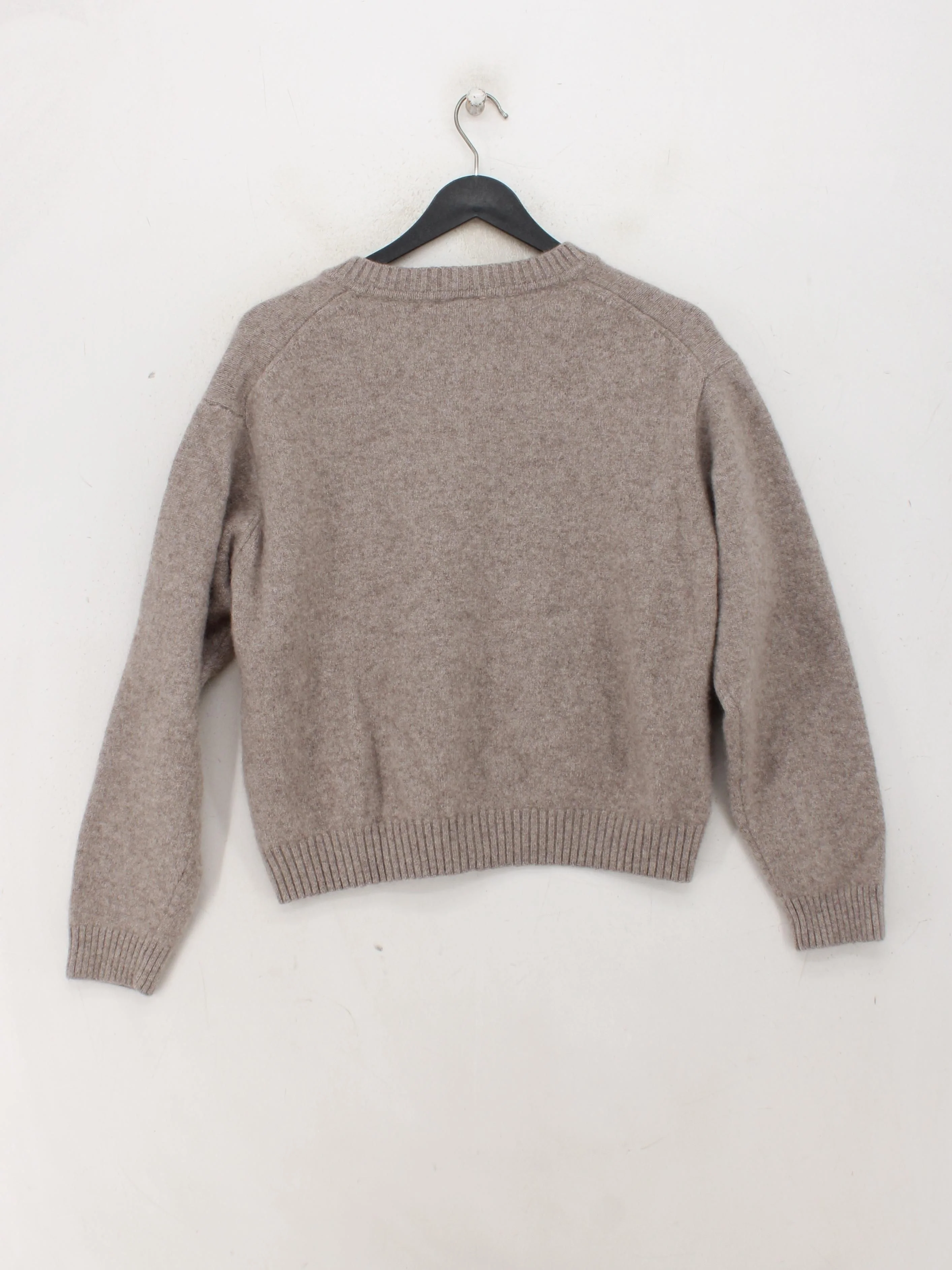 Skims Women's Jumper S Tan Wool with Cashmere V-Neck Pullover - Image 2