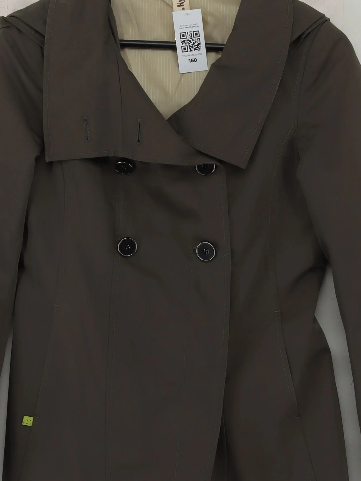 Soia & Kyo Women's Coat Chest: 34 in Green Cotton with Polyester Overcoat - Image 3