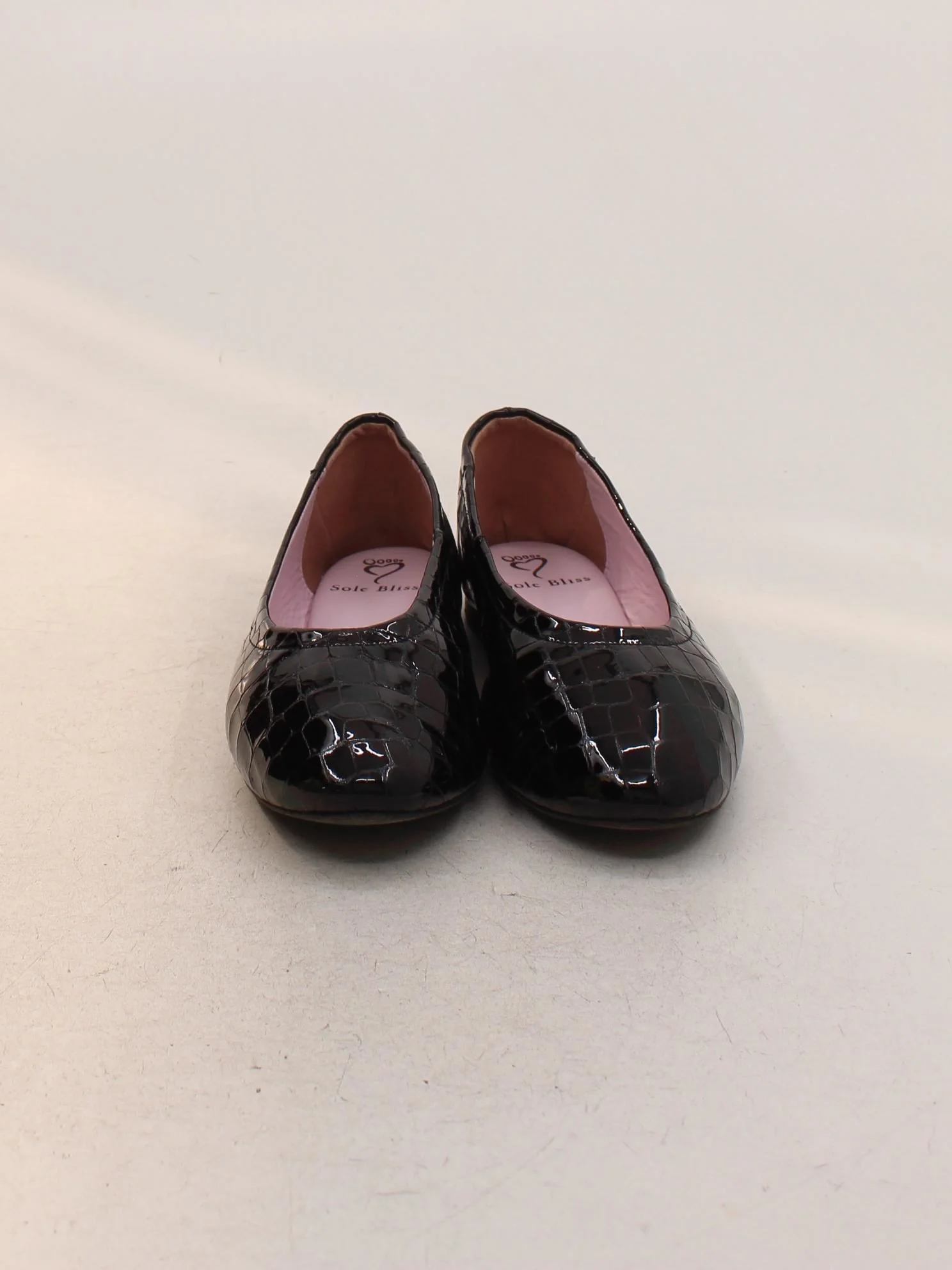 Sole Bliss Women's Flat Shoes UK 6 Black Animal Print 100% Leather Ballet - Image 2