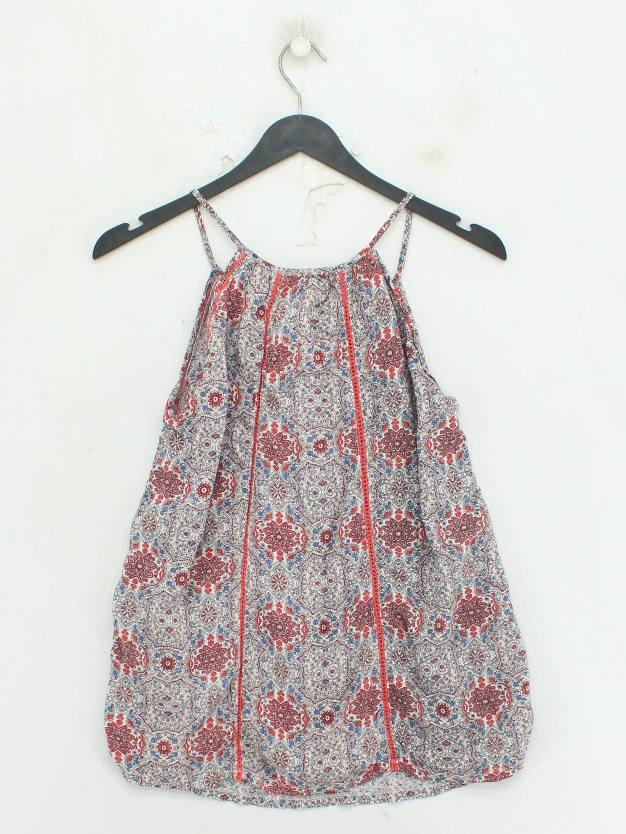 Solitaire Women's Top M Multi Paisley 100% Other Sleeveless V-Neck Basic - Image 2