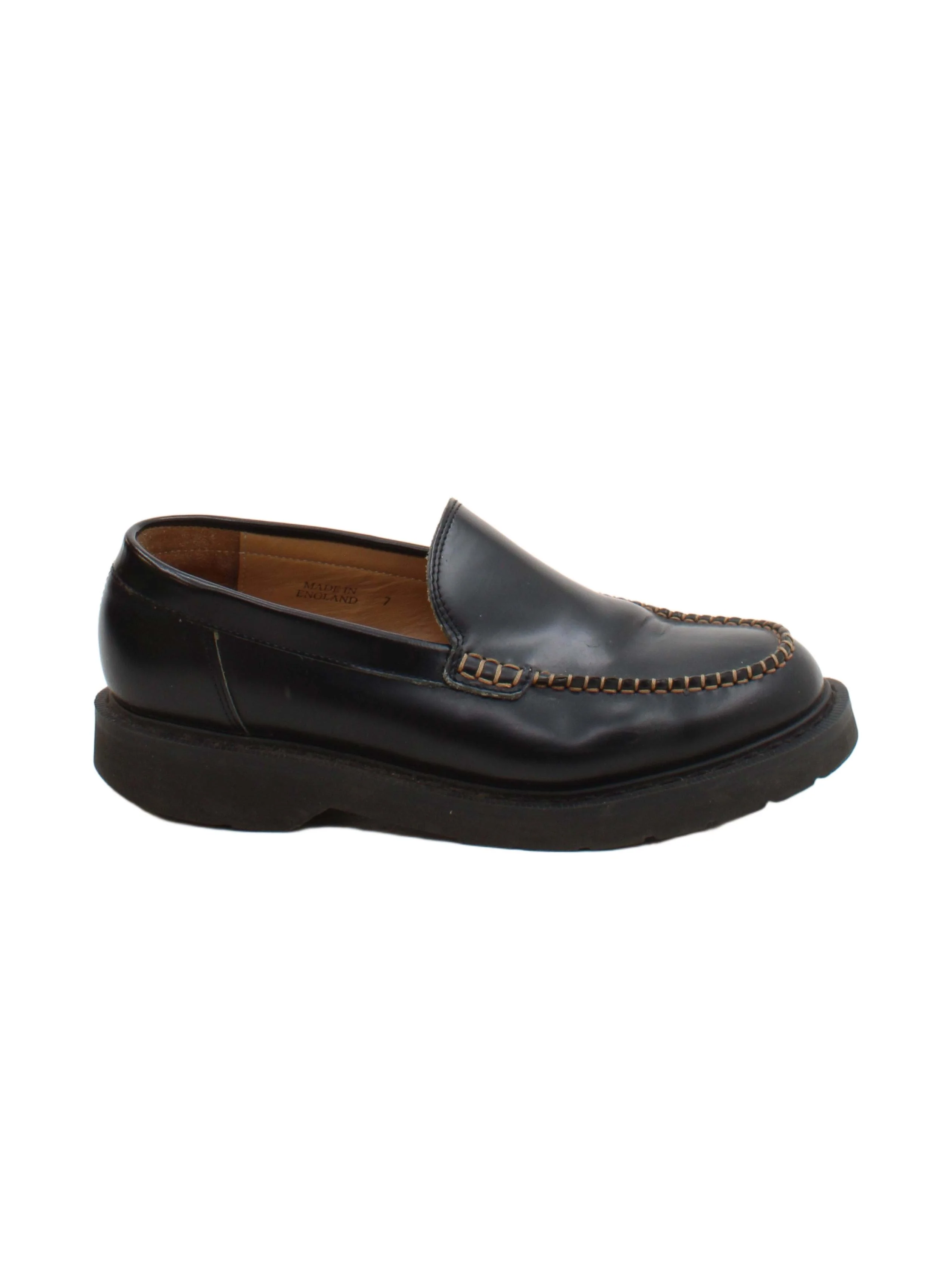 Solovair Men's Shoes UK 7 Black 100% Leather Loafer