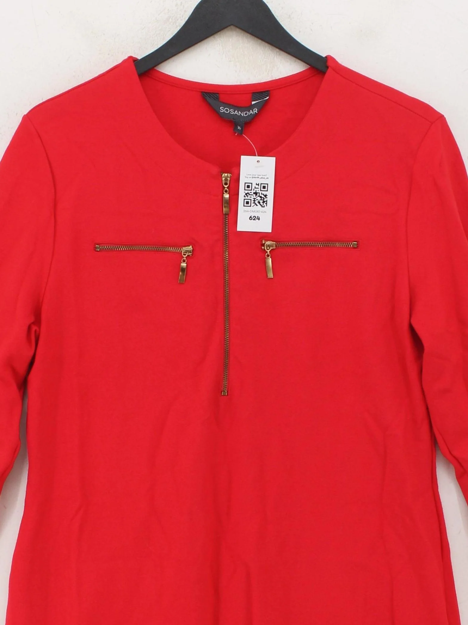 Sosandar T-Shirt Mini Dress UK16 in Red - Image 3