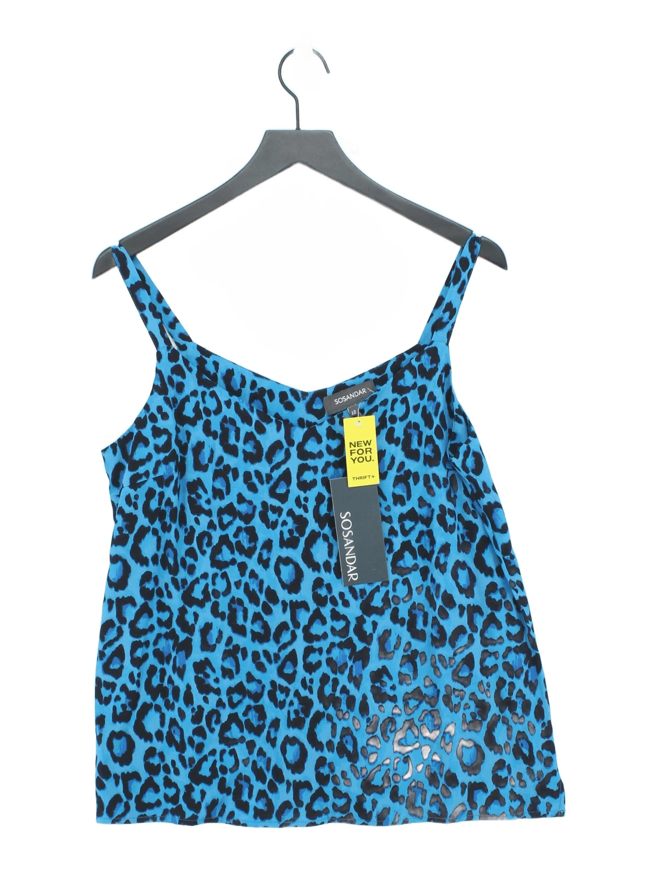 Sosandar Women's T-Shirt UK 12 Blue 100% Viscose Camisole