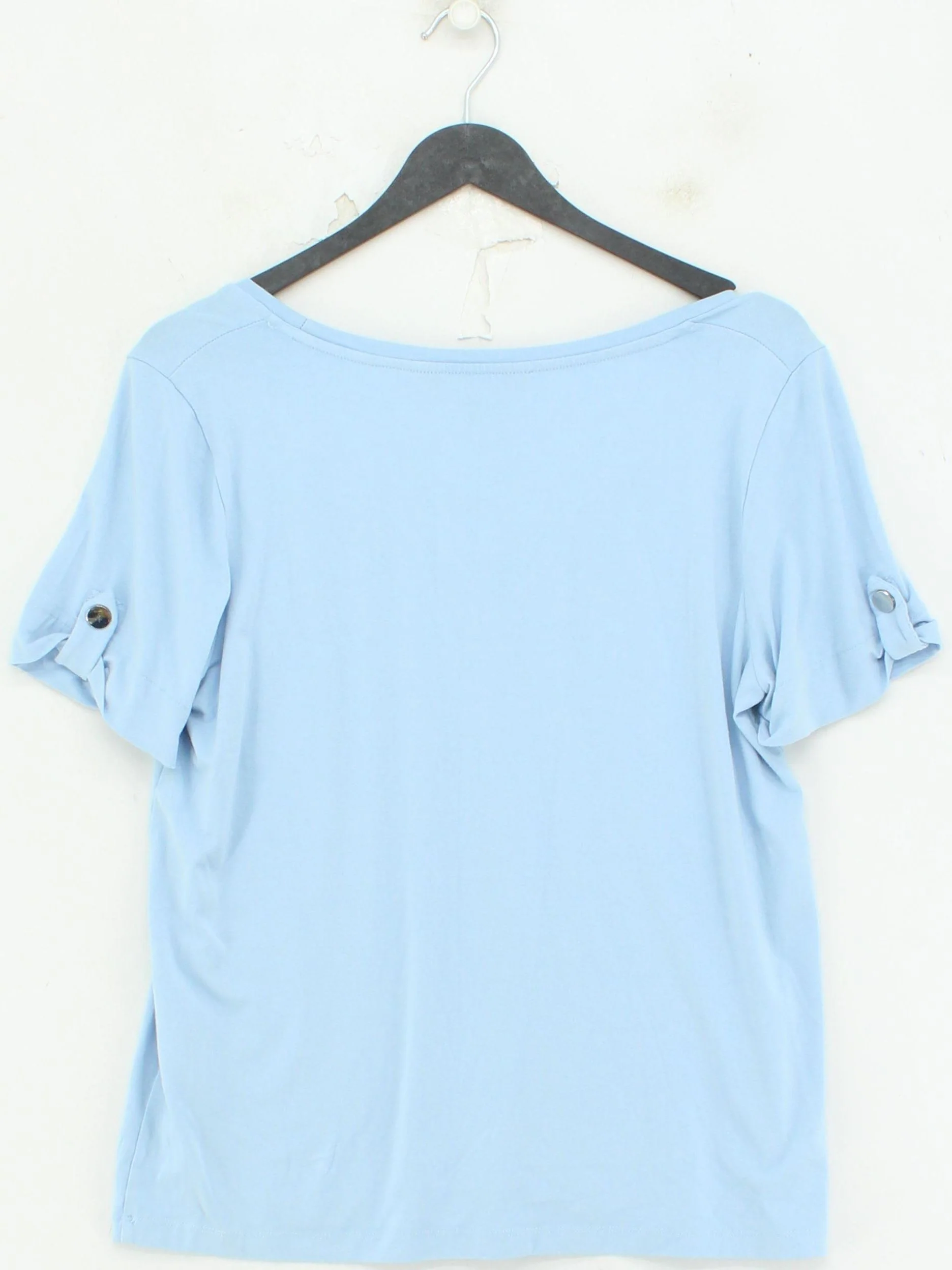 Sosandar Women's T-Shirt UK 12 Blue Viscose with Elastane Basic - Image 2