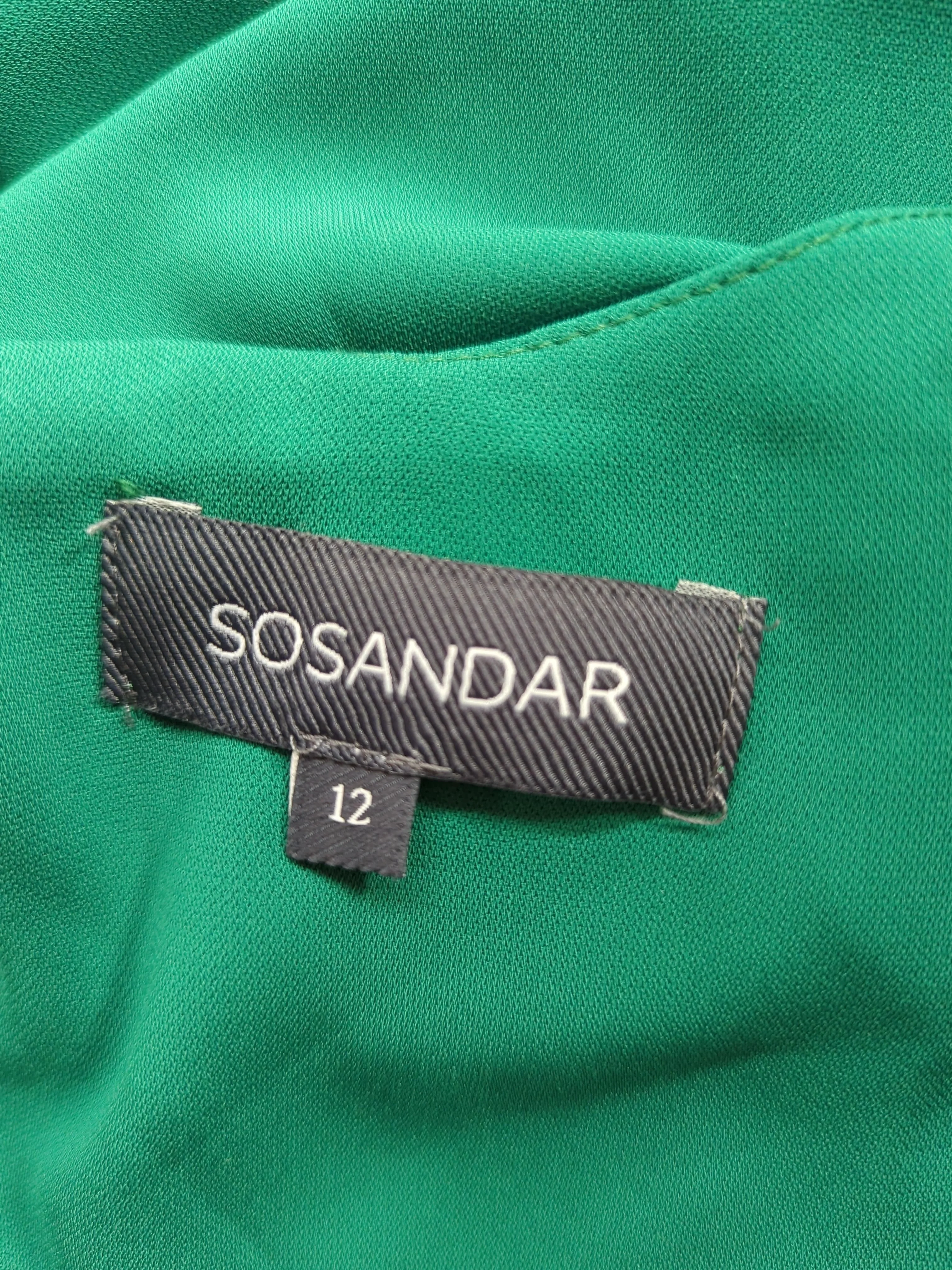 Sosandar Women's T-Shirt UK 12 Green 100% Polyester Sleeveless V-Neck Camisole - Image 5