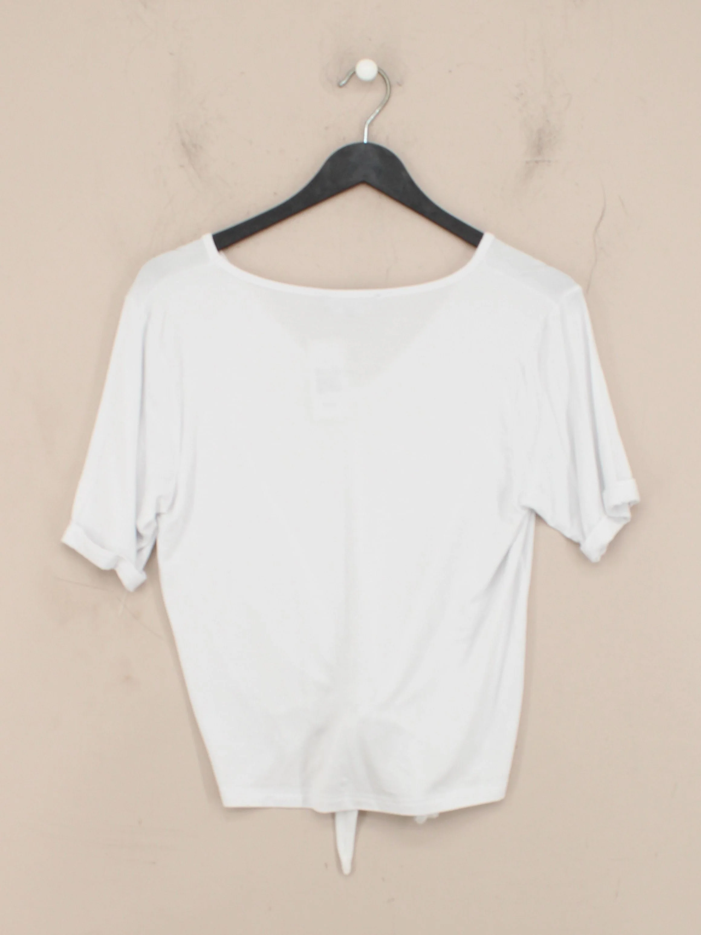 Sosandar Women's Top UK 10 White 100% Cotton Short Sleeve V-Neck Cropped - Image 2
