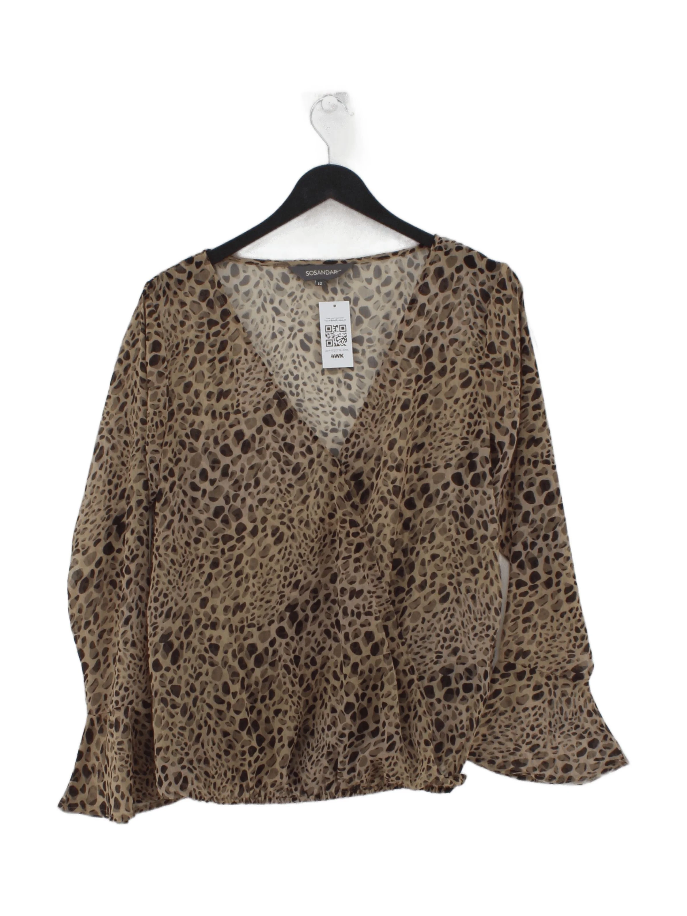 Sosandar Women's Top UK 12 Brown 100% Polyester Basic
